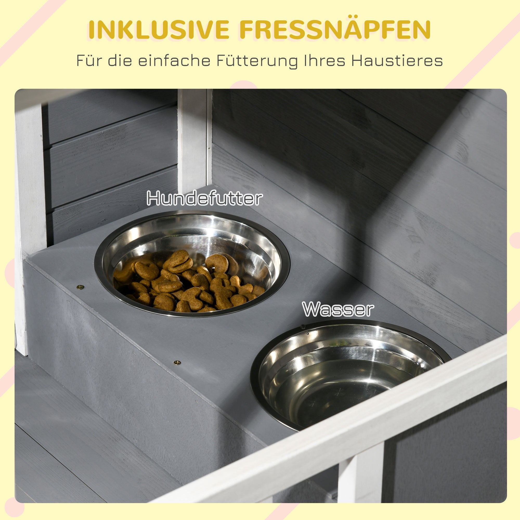Logidon Dog Kennel With Terrace Made Of Wood Black 103x62x60-66 cm