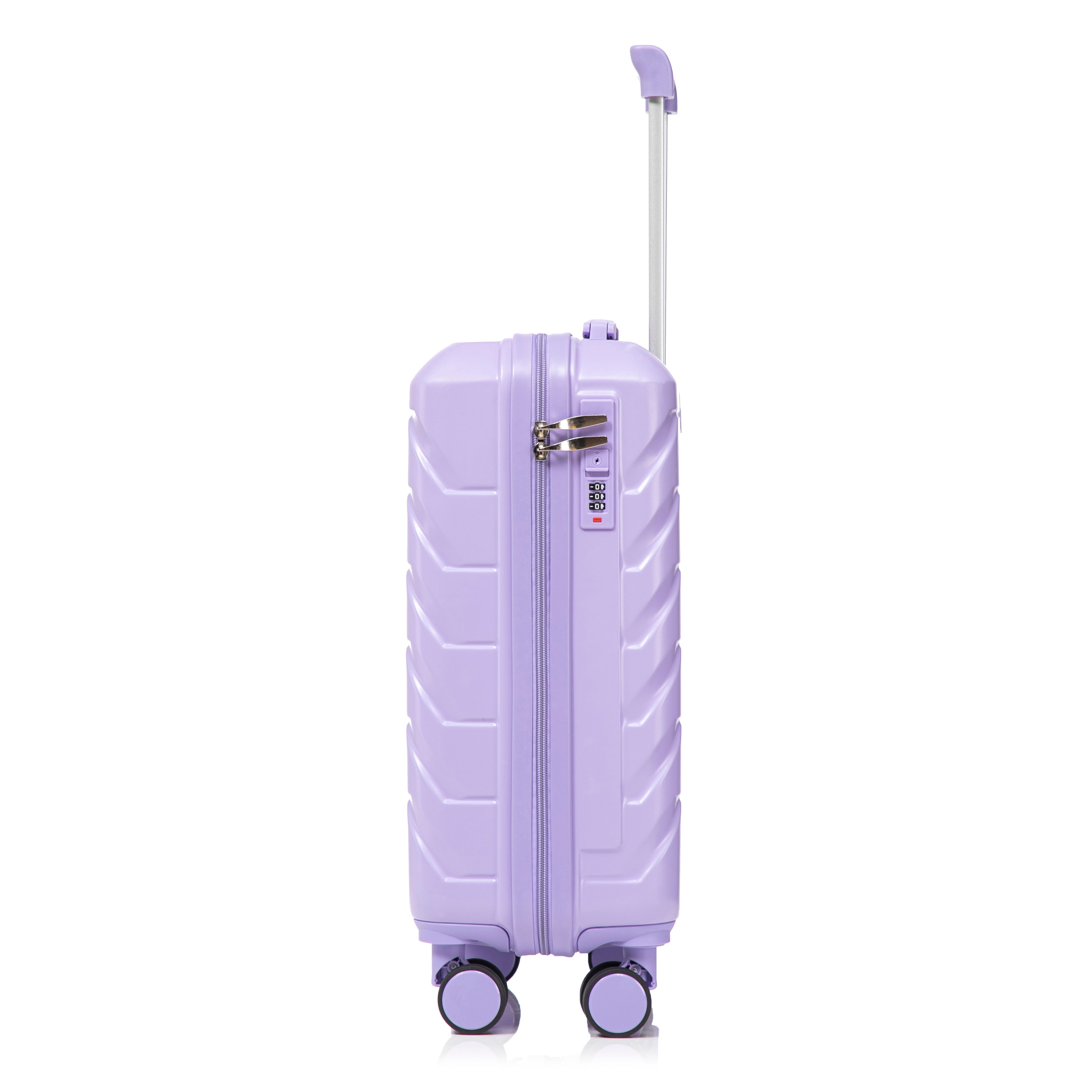 Logidon 2-delige ABS kofferset 19/14 inch spinner blauw paars