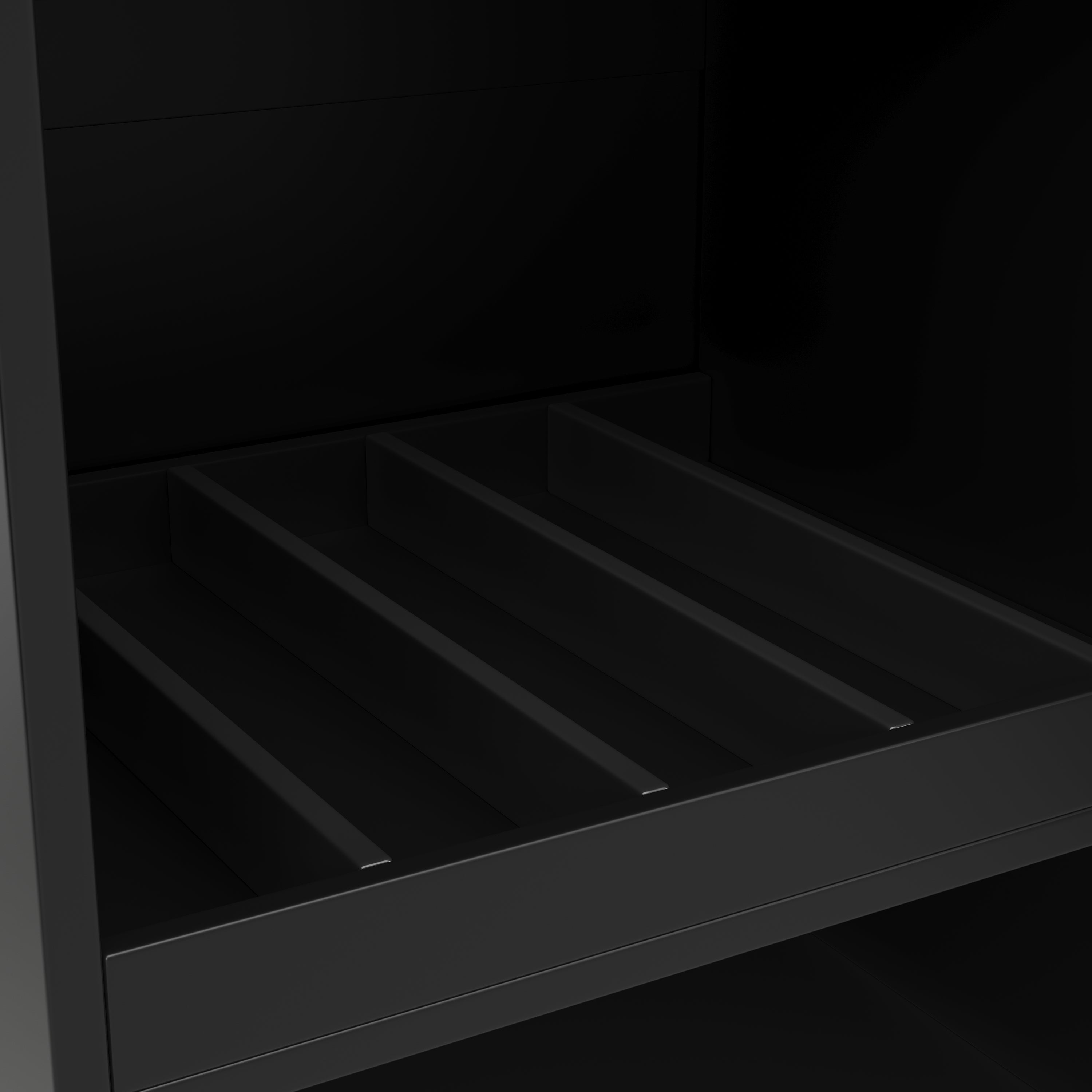 Logidon 360° draaibare bartafel 138 cm zwart met 2 lades