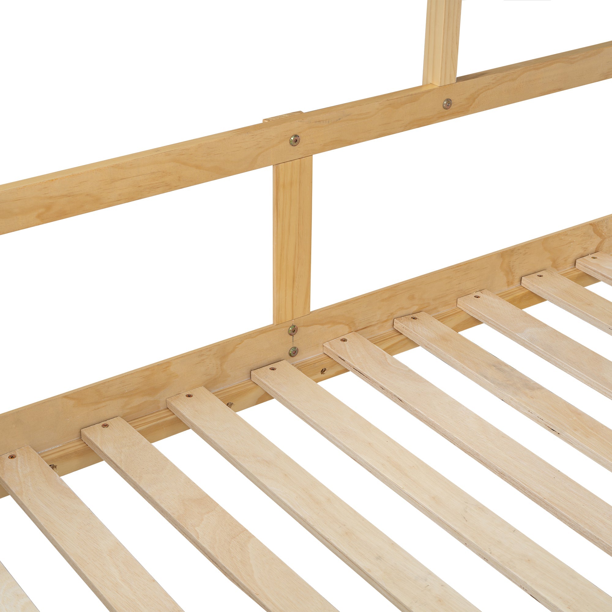 Logidon halfhoog huisbed 90x200 wit naturel met dak