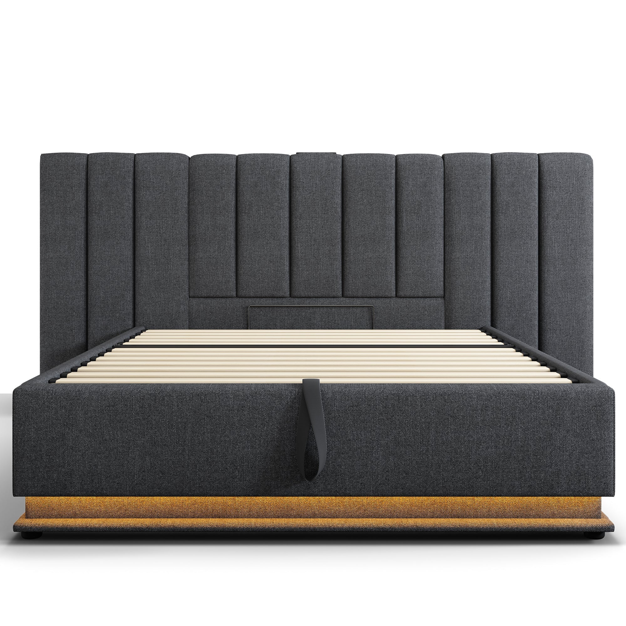Logidon gestoffeerd bed 160x200 grijs met opbergruimte LED app bediening