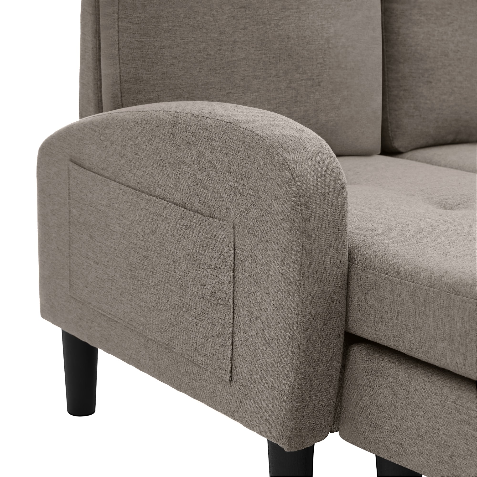 Logidon L-vormige hoekbank met chaise longue 3-zits 185x118x82 cm