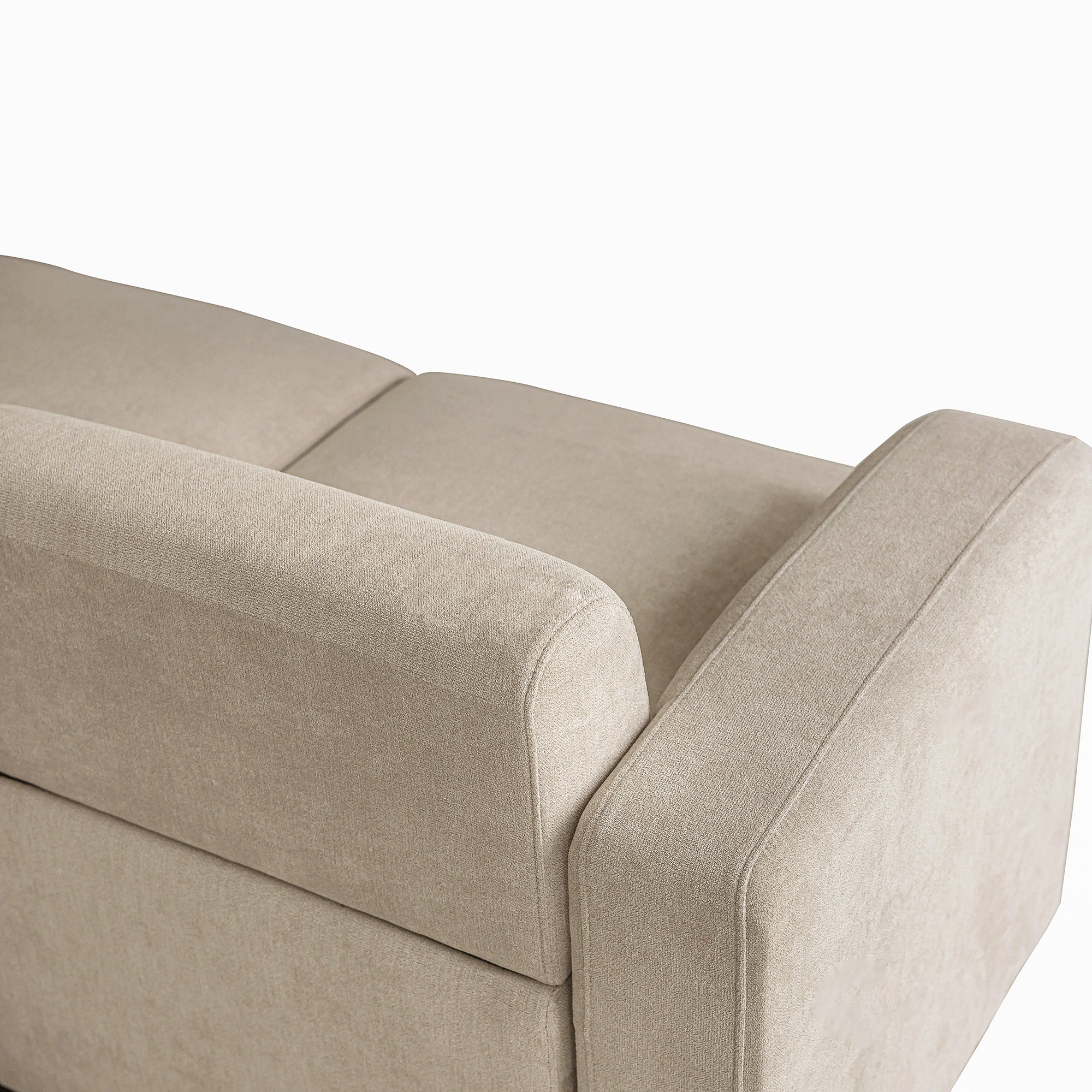 Logidon Regular Sofa Beige Chenille 3 Seater Living Room Sofa