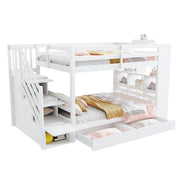 Logidon stapelbed 90x200 cm met veiligheidstrap en opbergruimte wit
