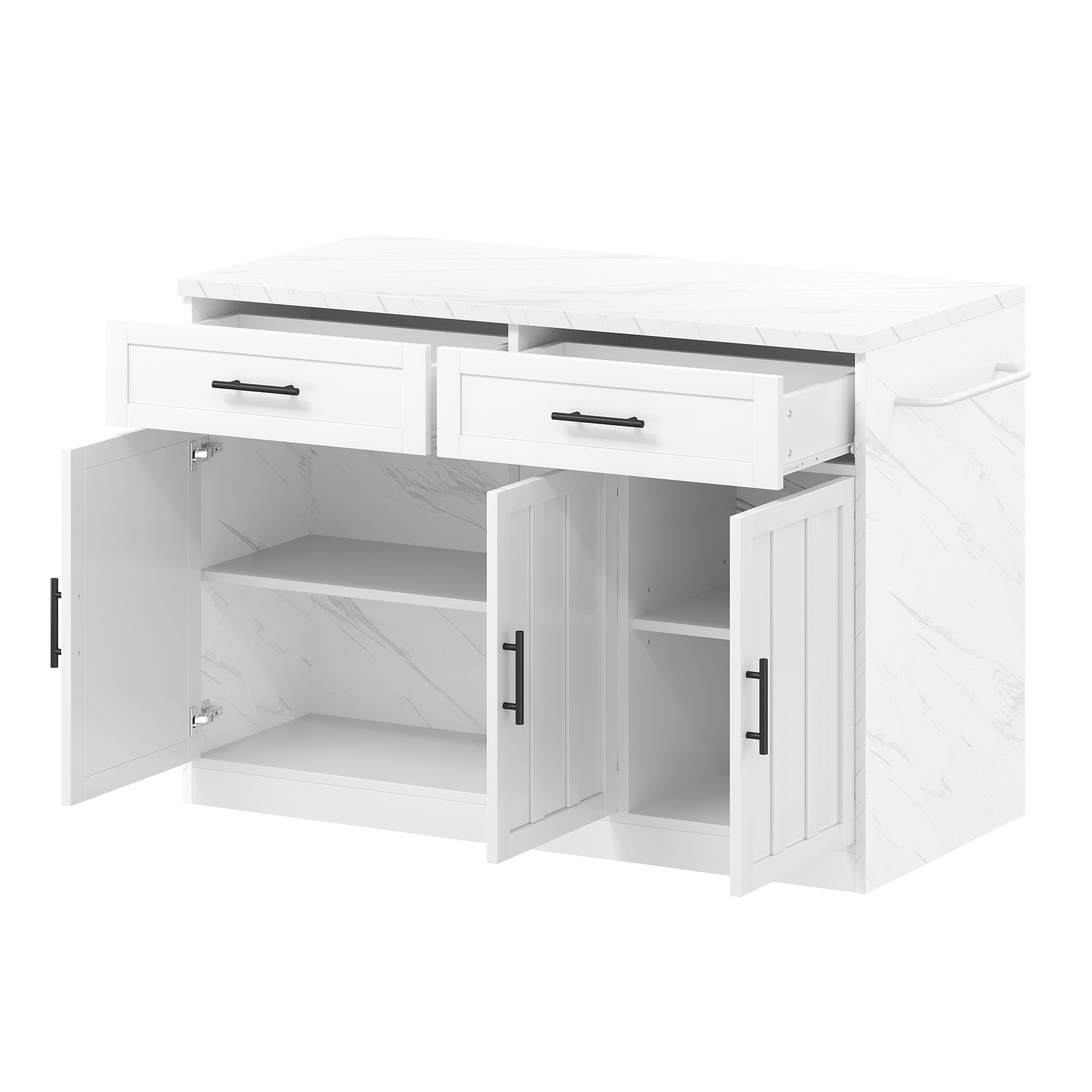 Logidon keukeneiland 120x60x91 cm met USB-aansluitingen wit