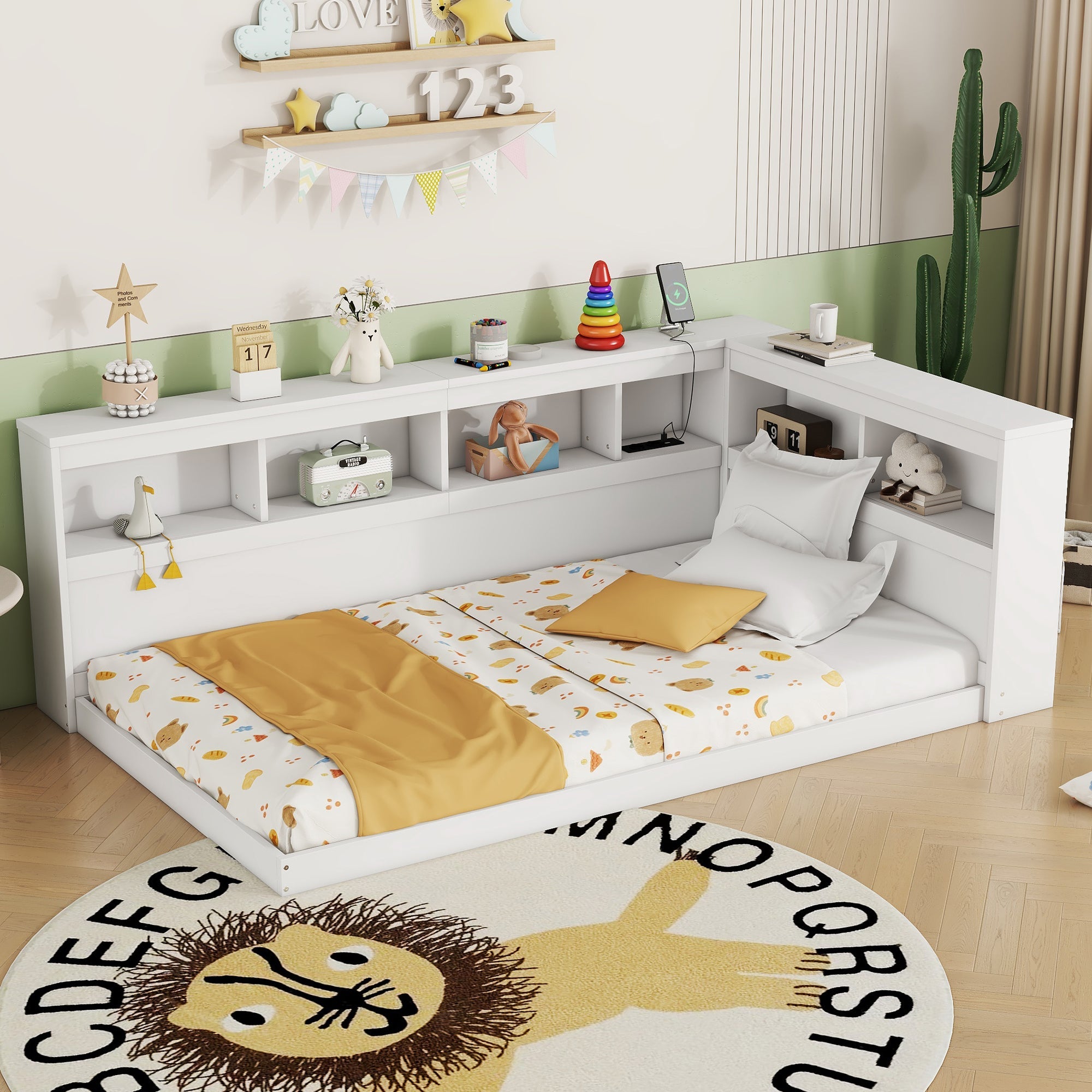 Logidon daybed 90x200 slaapbank lattenbodem stopcontact USB wit