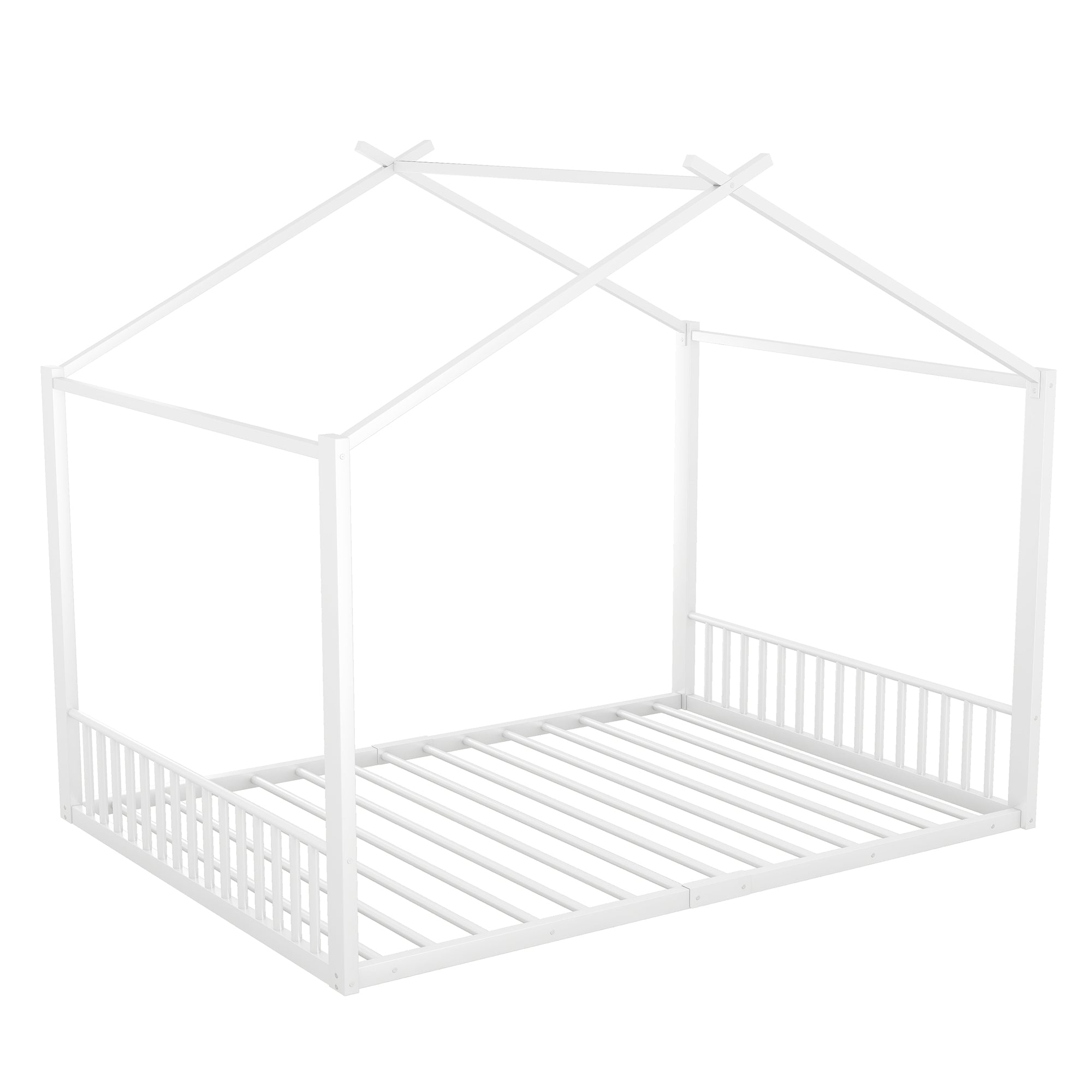 Logidon gestoffeerd bed 140x200 cm zonder matras Wit ijzeren framebed