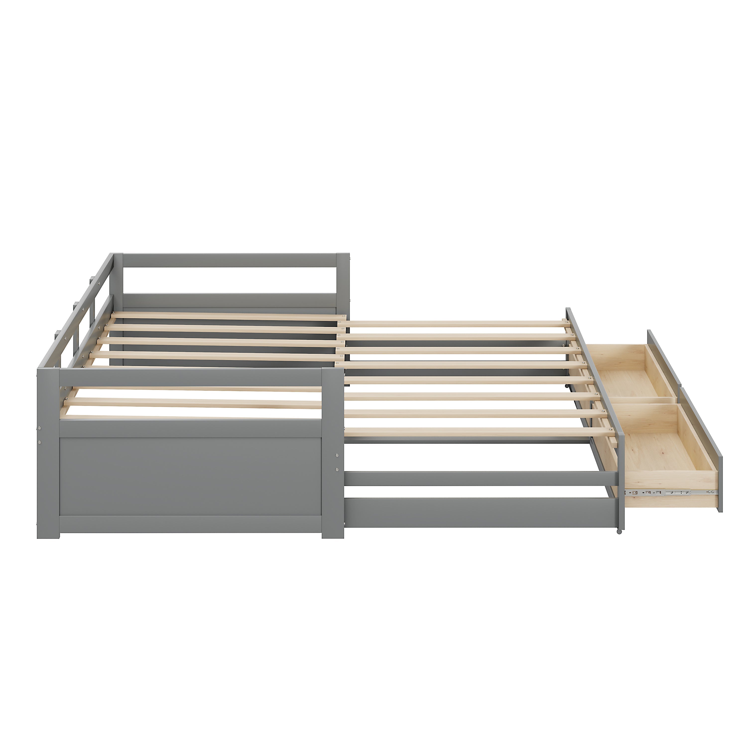 Logidon Extendable Sofa Bed 90/180x200 cm Gray With Drawers