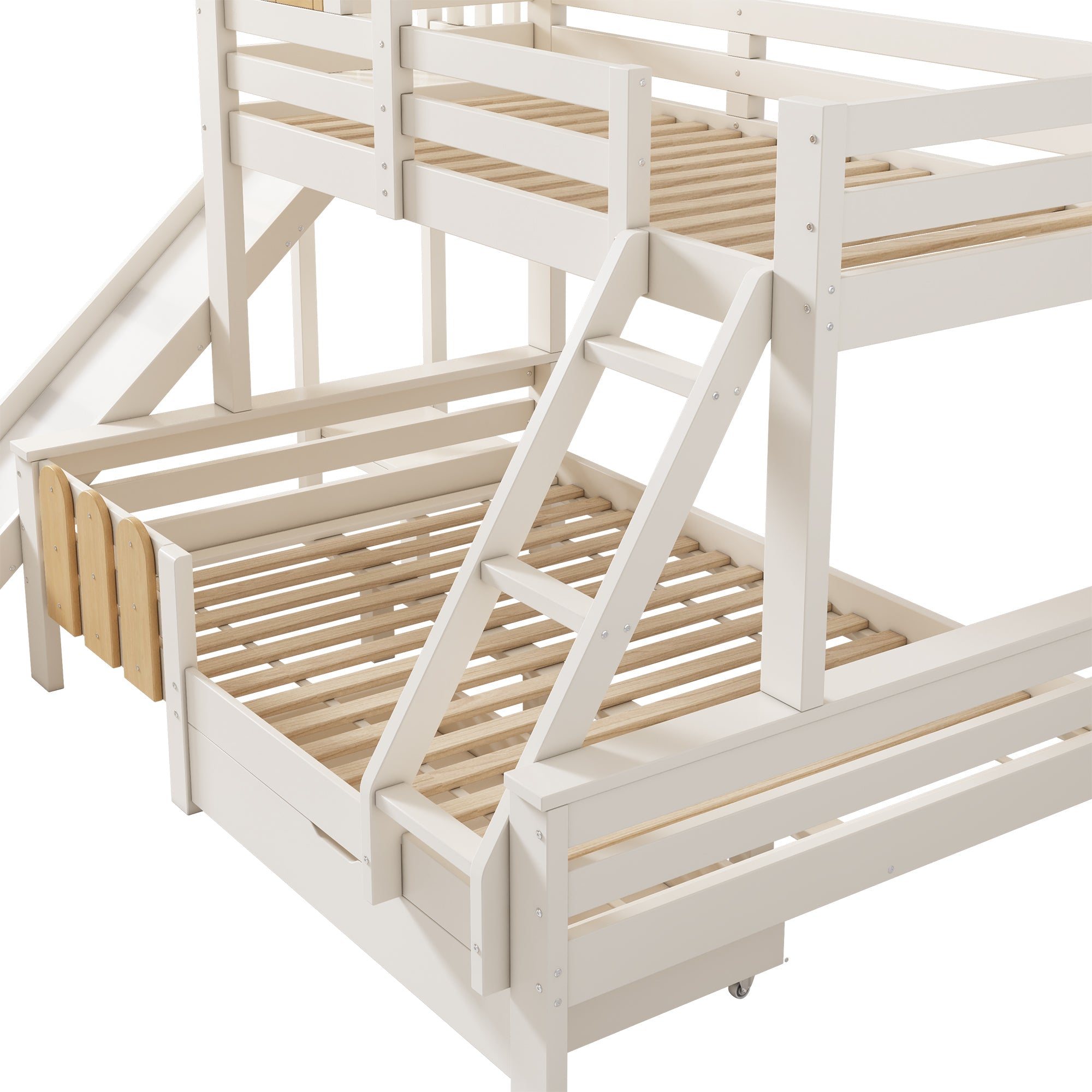 Logidon stapelbed 90x200/140x200 schuiflaadladder blokhut design