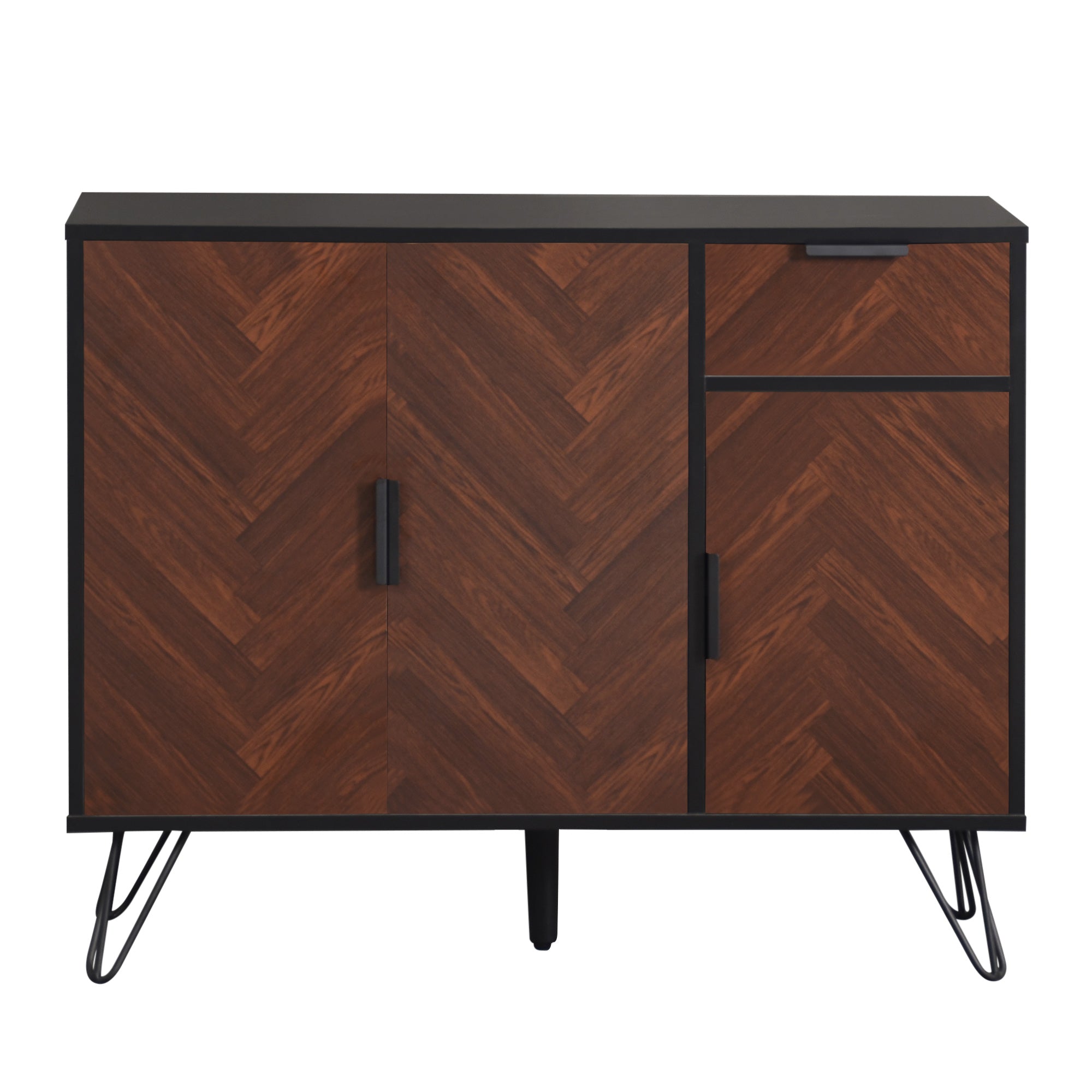 Logidon opbergkast dressoir zwart houtlook 90x30x71,5 cm