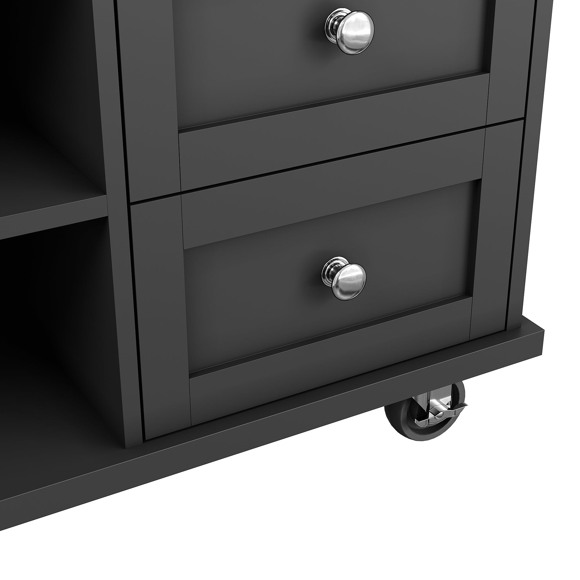 Logidon Restauratiewagen Zwart 134x46x92 cm Mobiel DualUse Design