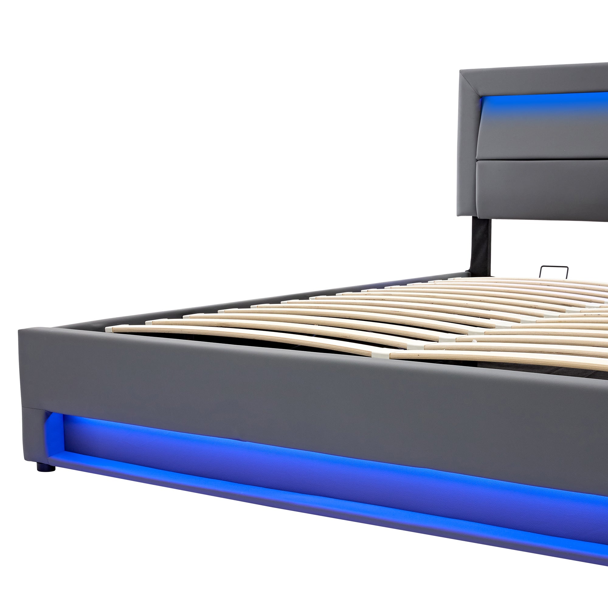 Logidon gestoffeerd bed 160x200 cm grijs met USB oplaadpunten LED verlichting
