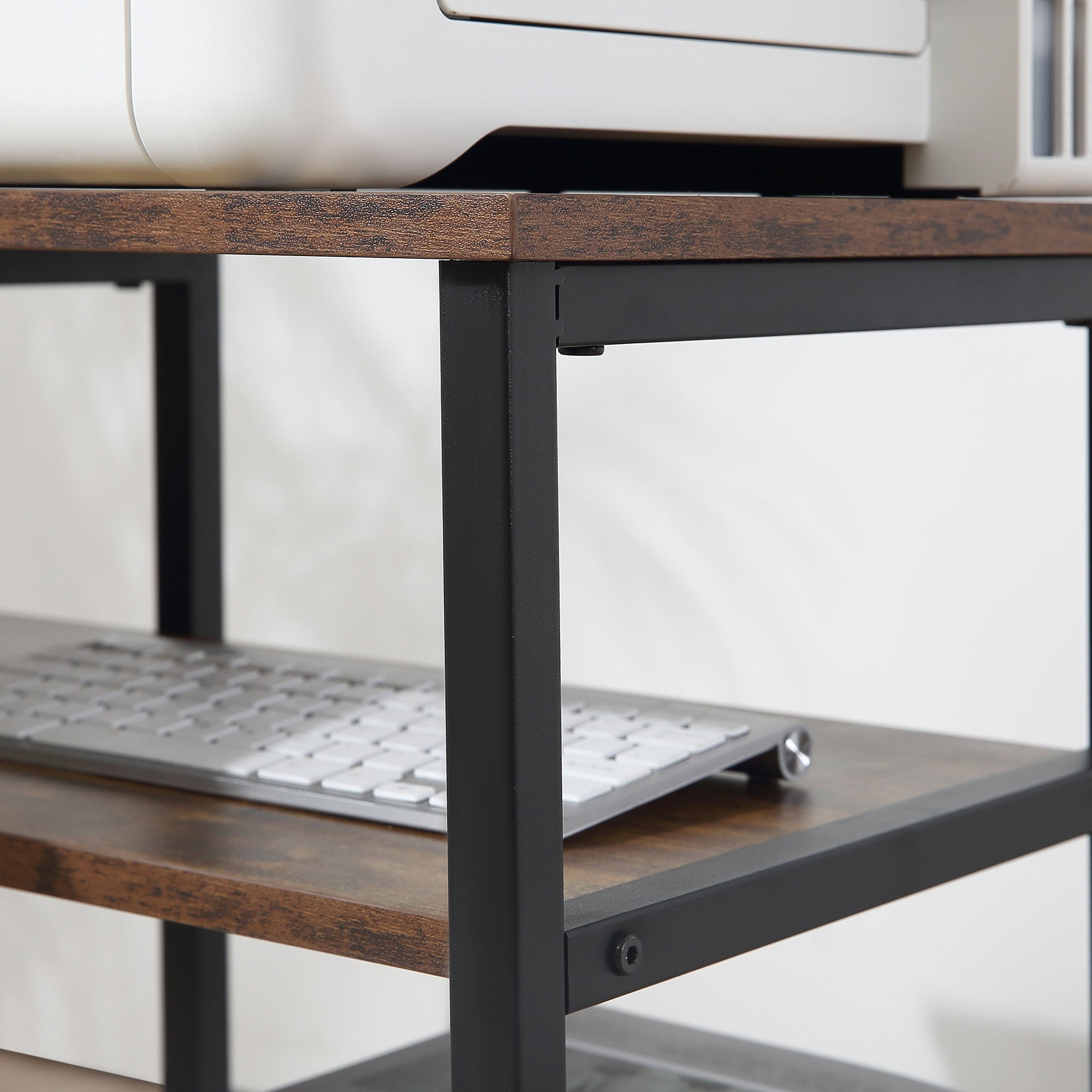 Logidon Hoekbureau L-vorm PC-tafel 135x90x79 cm Rustiek Bruin