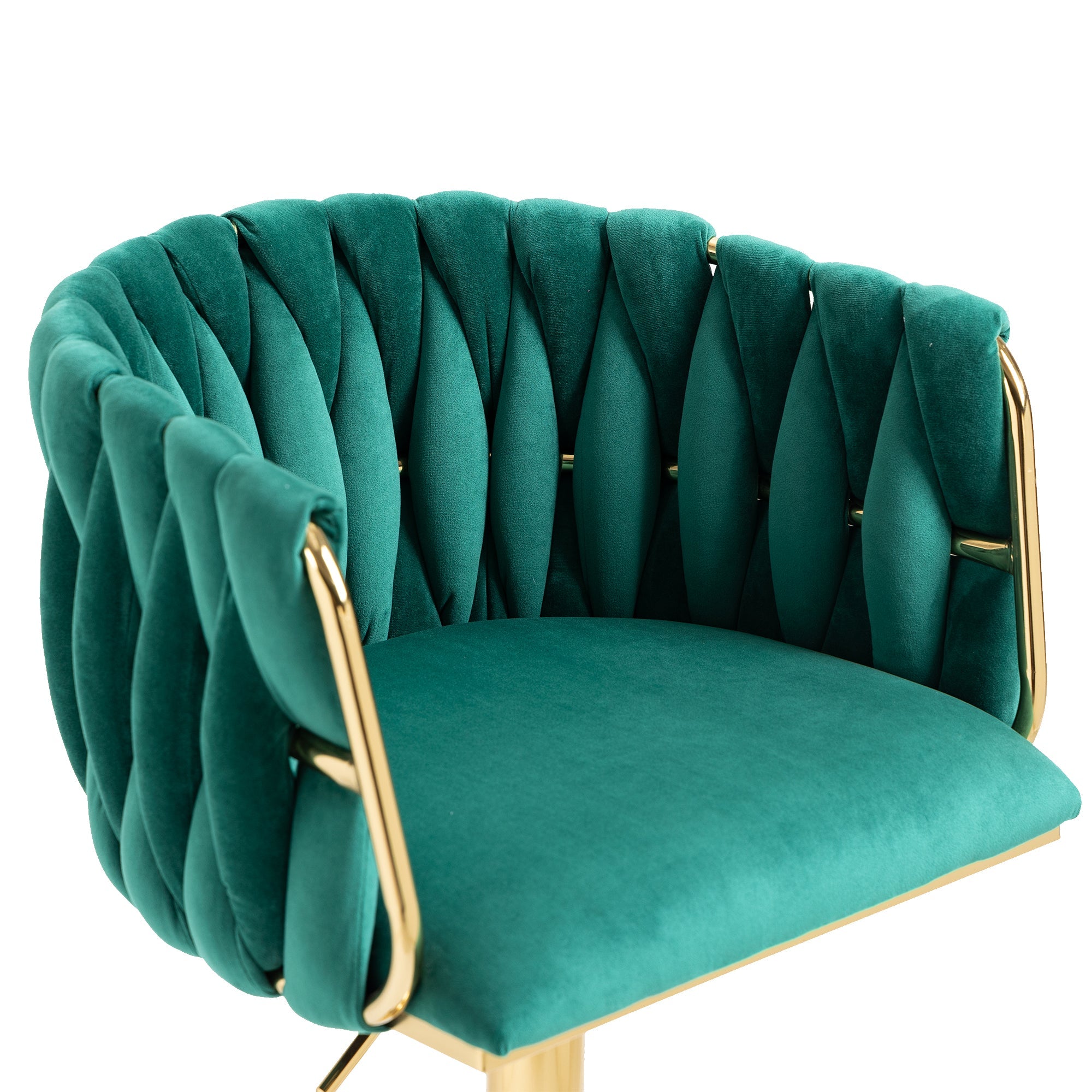 Logidon Vintage Barkruk Emerald Velvet Back Footrest Counter Height