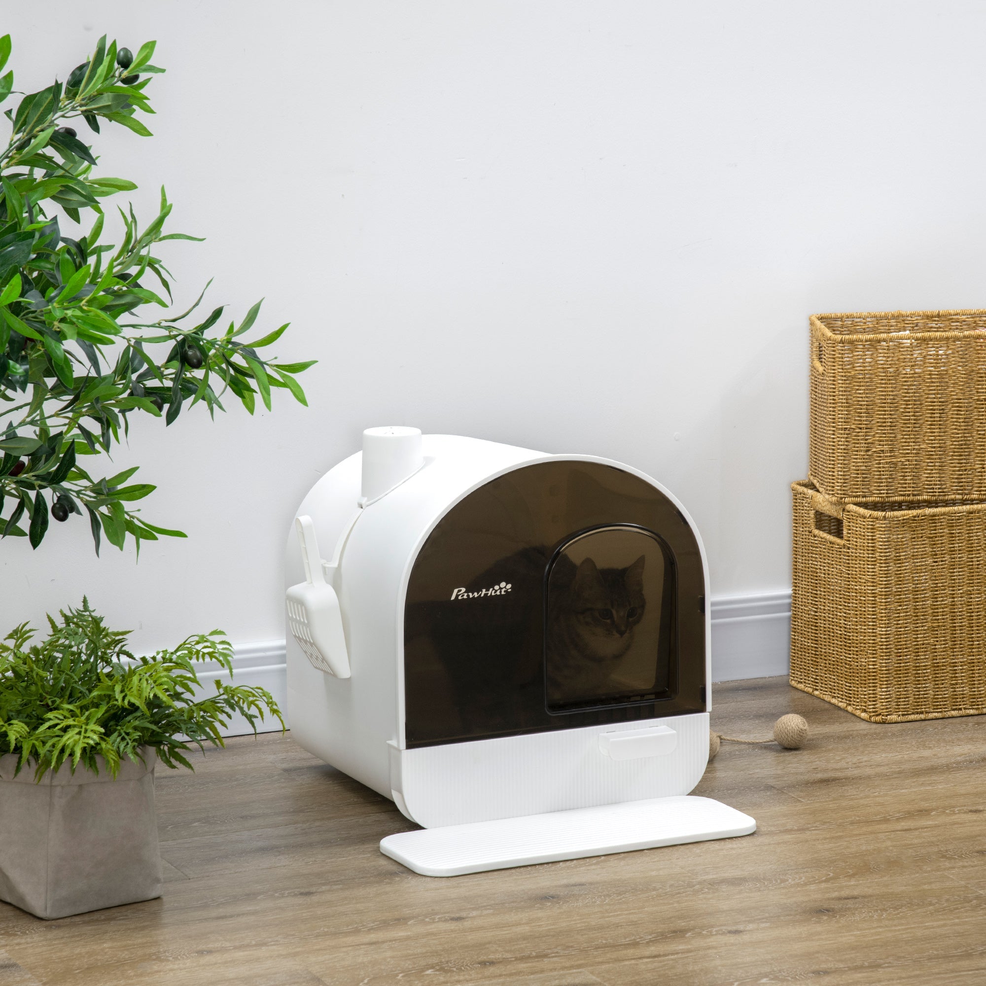 Logidon PawHut Kattenbak Met Kap Wit 43x44x47cm