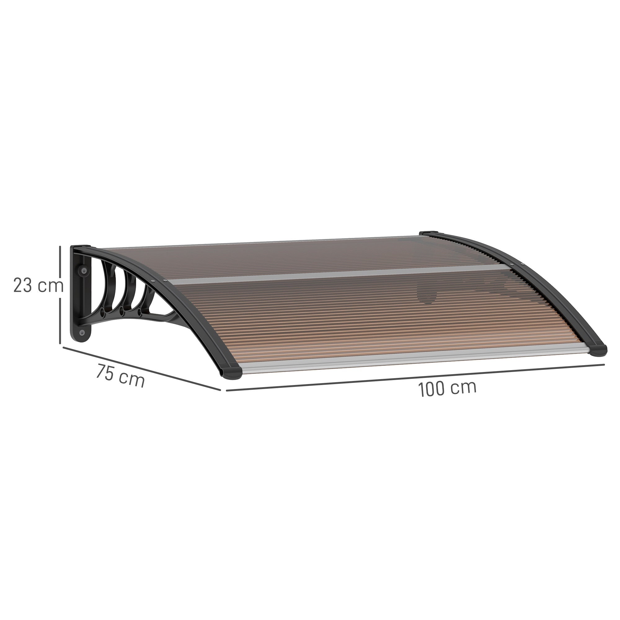 Logidon Luifel Bruin 75x100 Cm Polycarbonaat Weerbestendig