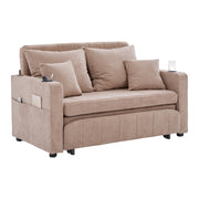 Logidon multifunctionele stoffen bank Khaki Velvet met USB-oplaadfunctie