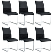 Logidon Set of 6 Dining Chairs High Backrest Black