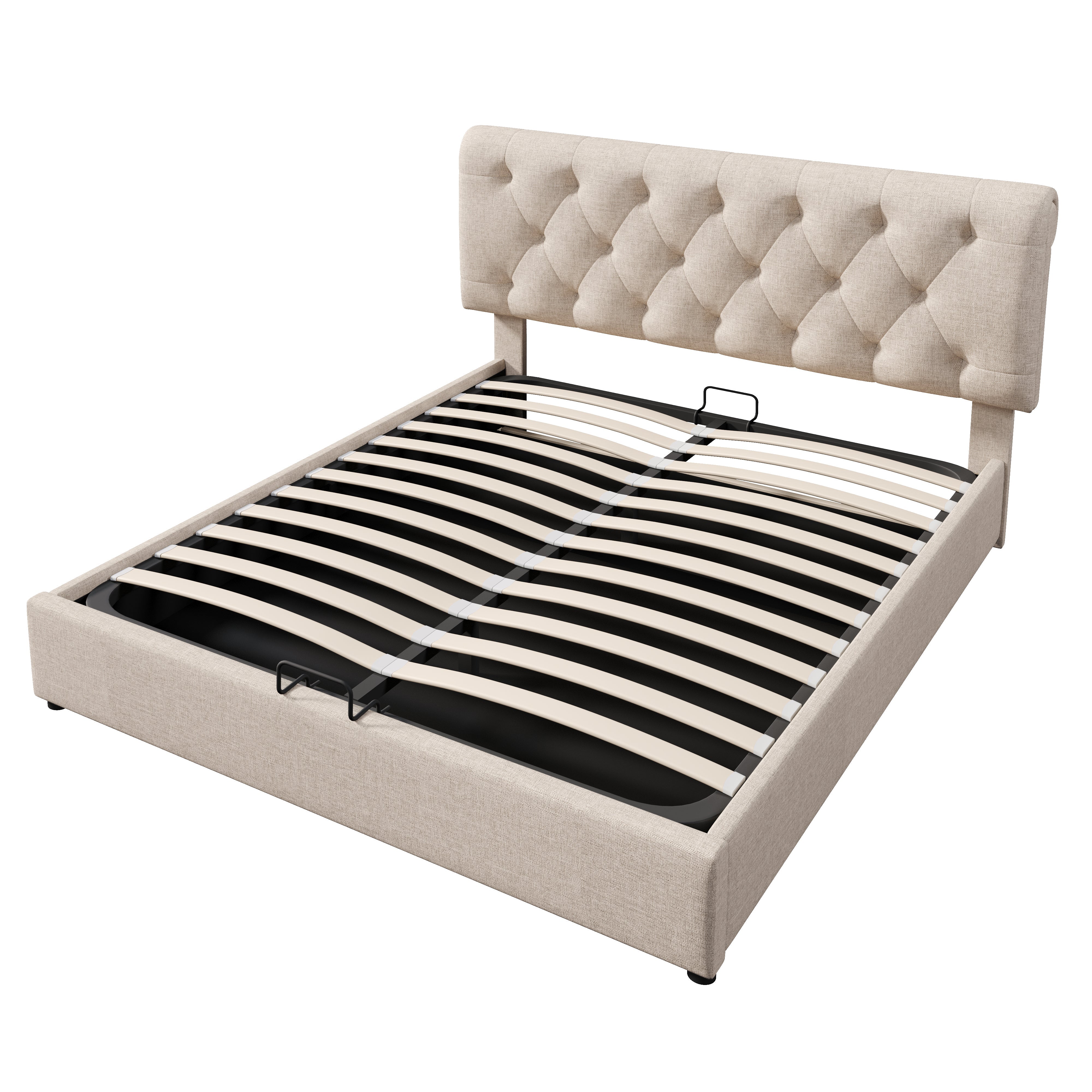 Logidon gestoffeerd bed 160x200 cm met opbergruimte, hoofdbord verstelbaar
