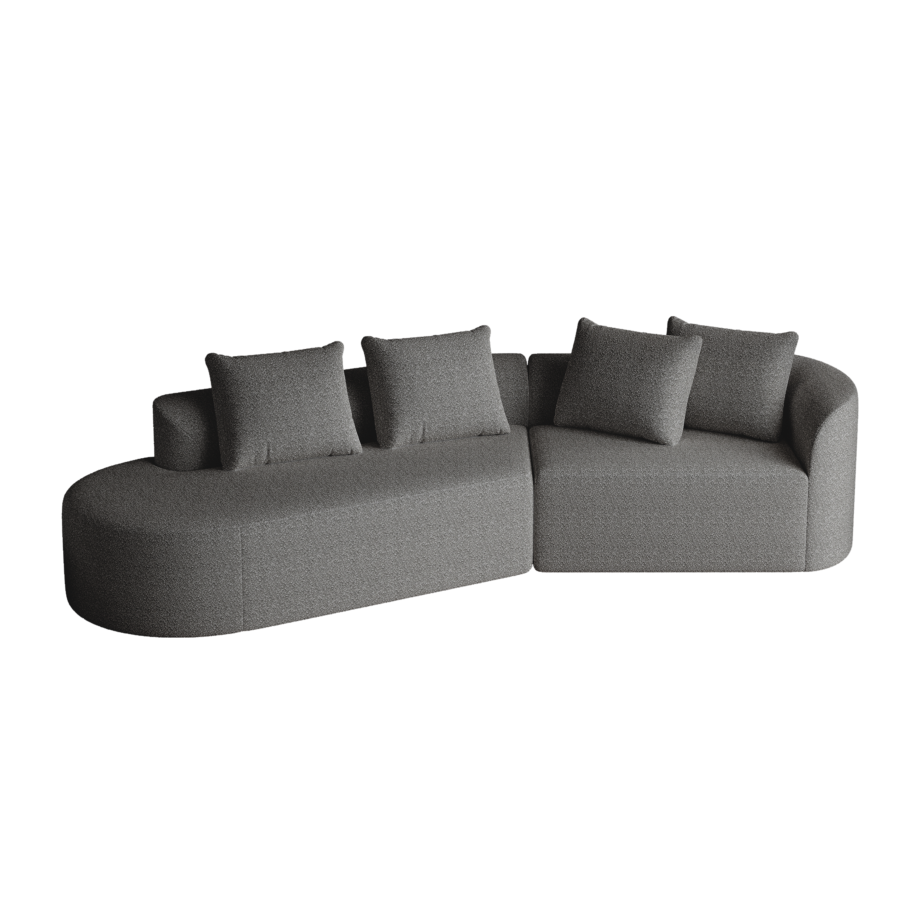 Logidon Chenille Hoekbank Grijs Fluweel XXL Modern 4-zits design