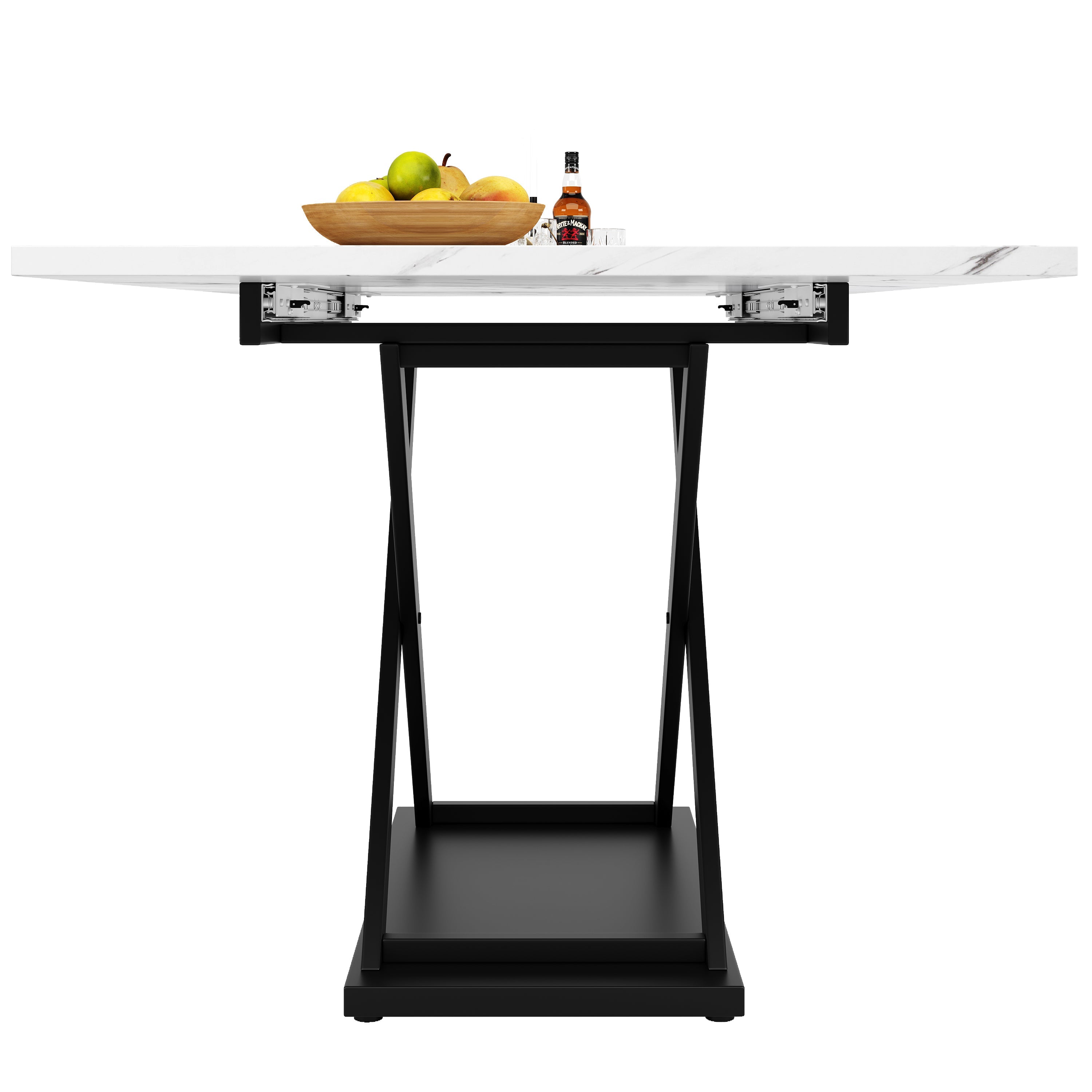 Logidon uitschuifbare eettafel 120-160 x 80 cm wit marmerlook