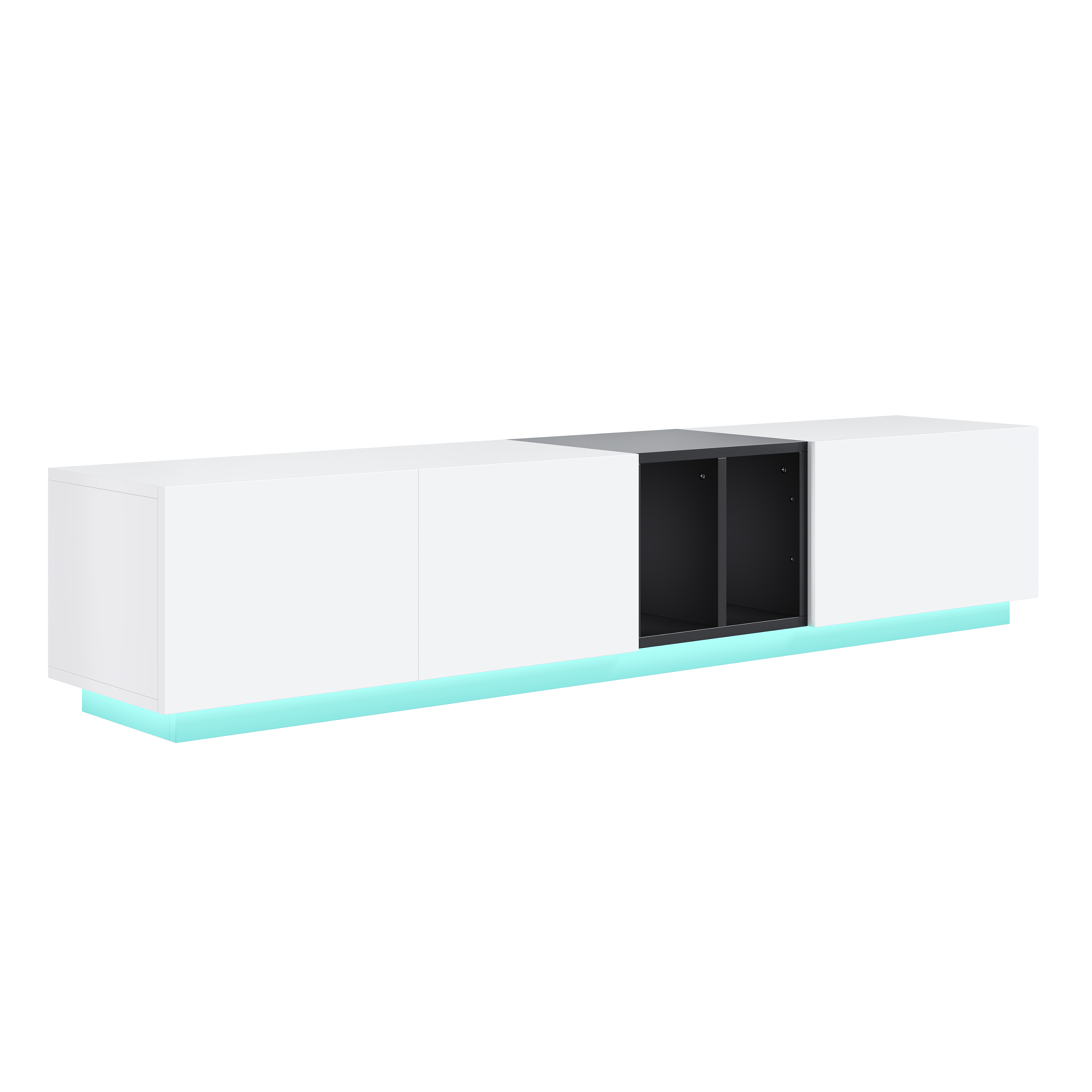 Logidon Modern TV-meubel Wit-Zwart Contrast Met Laden 190 cm