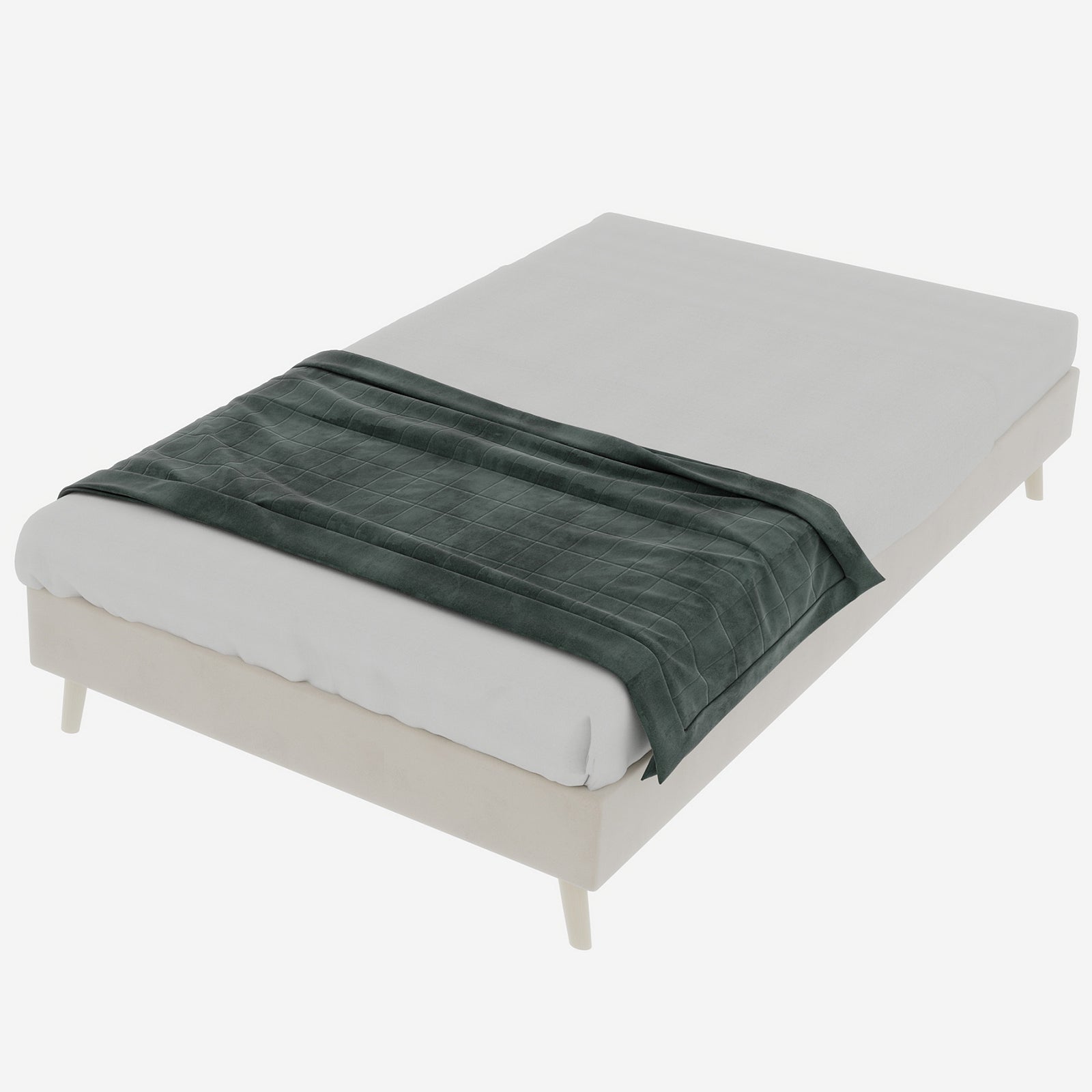 Logidon Modern Minimalistisch Bedframe 160x200 Beige Nederlands Fluweel