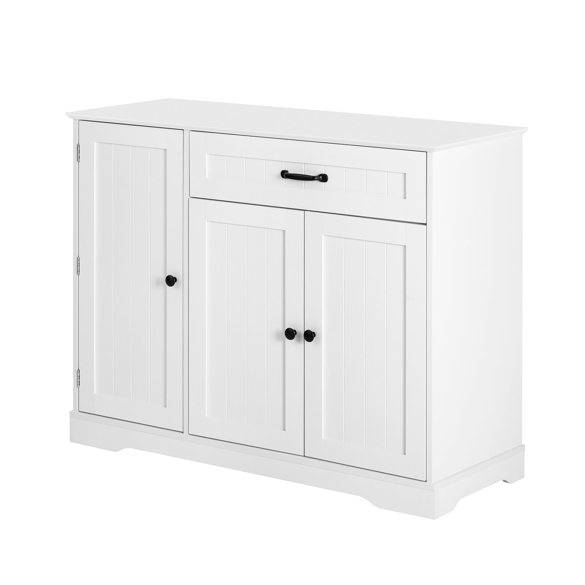 Logidon dressoir wit - 3 deuren, 1 lade, moderne buffetkast 107 cm