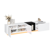 Logidon Modern TV-meubel Wit-Zwart Contrast Met Laden 190 cm