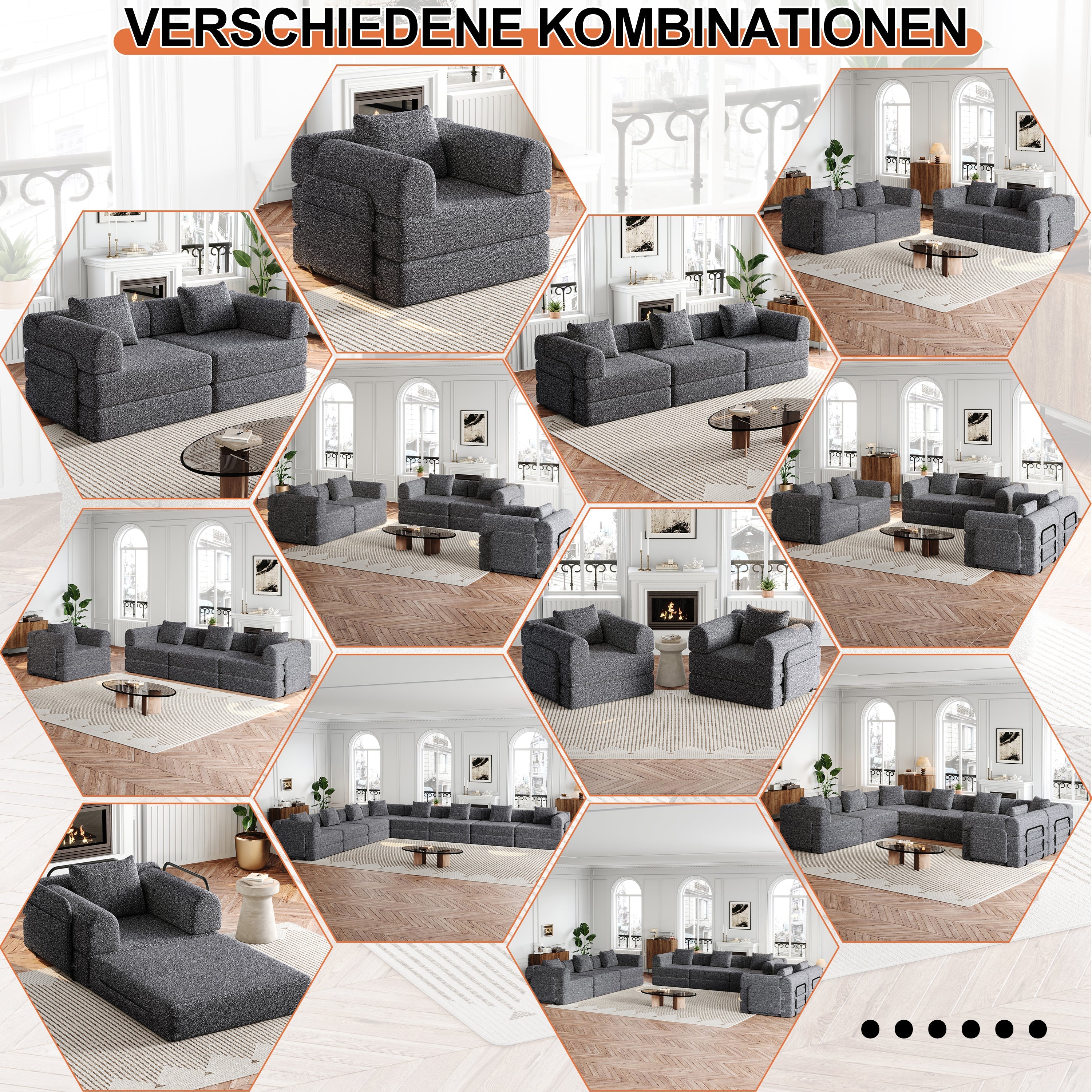 Logidon Chenille slaapbank 2-in-1 met opbergvak armleuning grijs fluweel