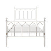 Logidon metalen bedframe 90x200 wit hoofdbord met opbergruimte voor onder het bed