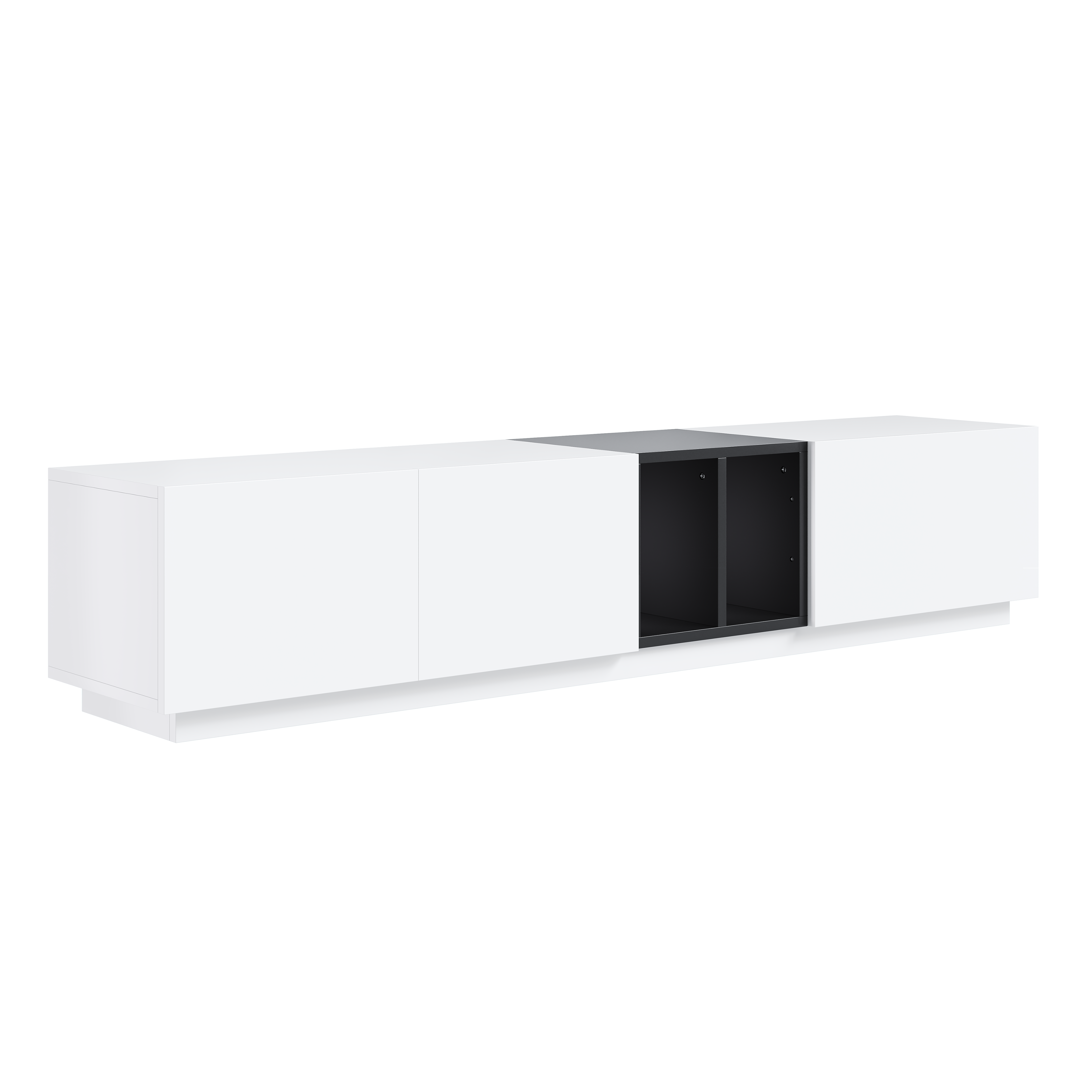 Logidon Modern TV-meubel Wit-Zwart Contrast Met Laden 190 cm
