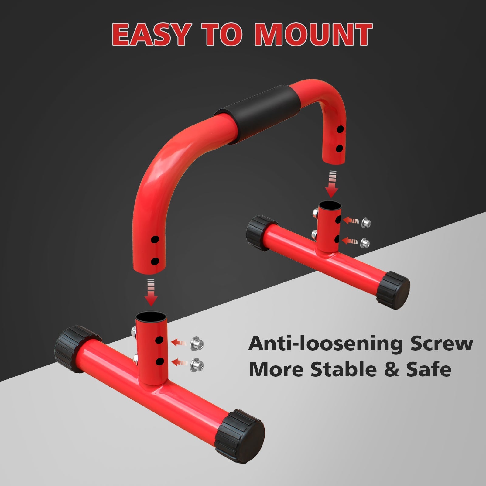 Logidon Parallel Bars and Dip Station Red Stable 300 kg load capacity