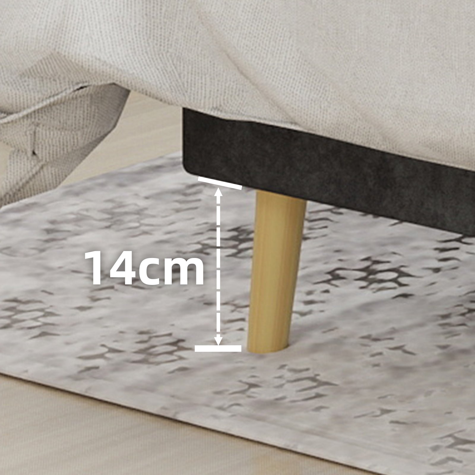 Logidon stoffen bed 160x200 cm grijs met hoofdeinde