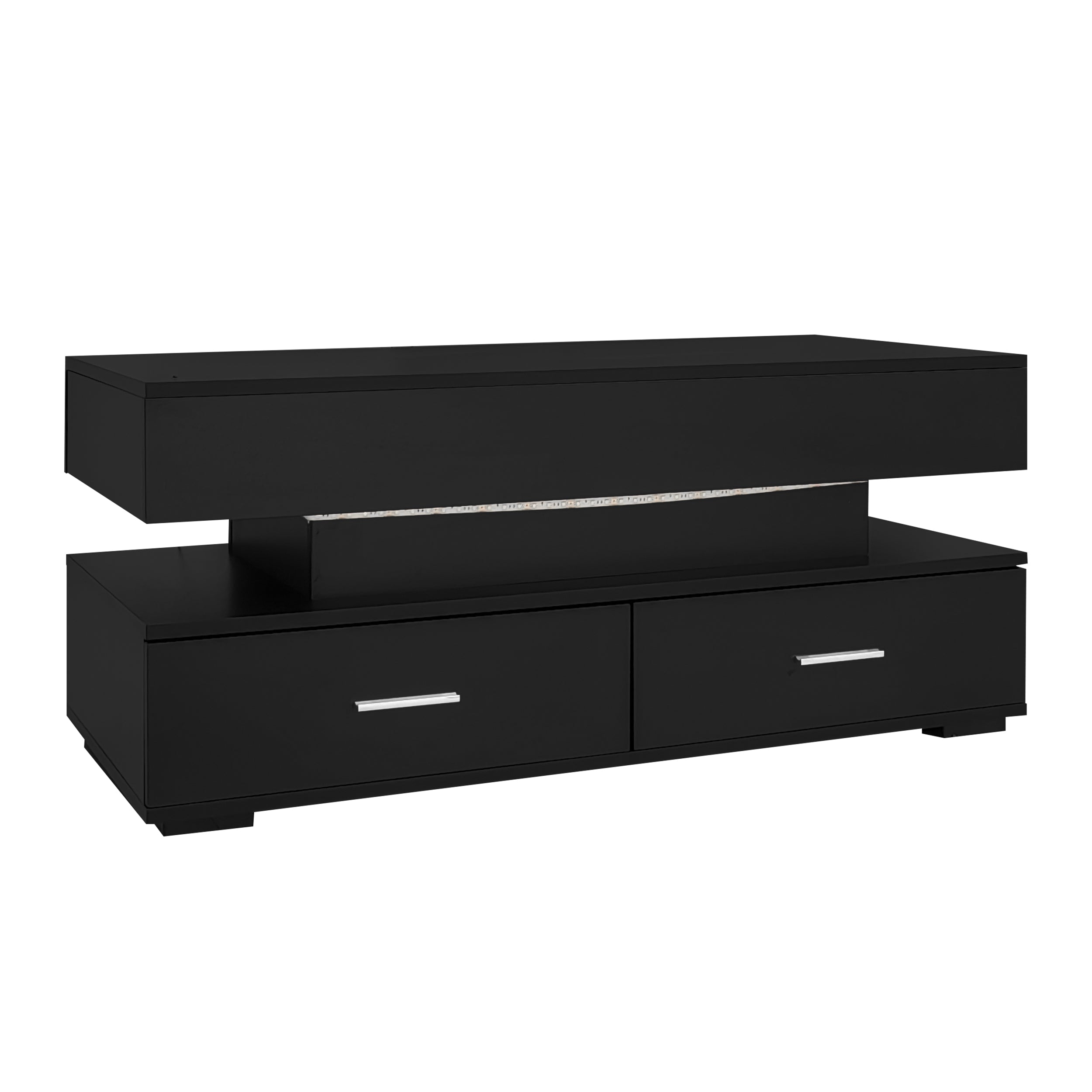 Logidon Verstelbare Salontafel 100x50x44 cm Zwart LED Verlichting