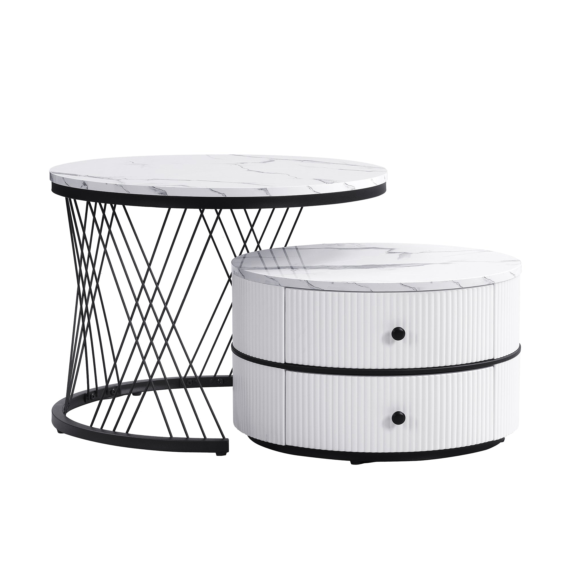 Logidon Elegant Nest salontafelset wit, 2-delig, 60x60/50x50