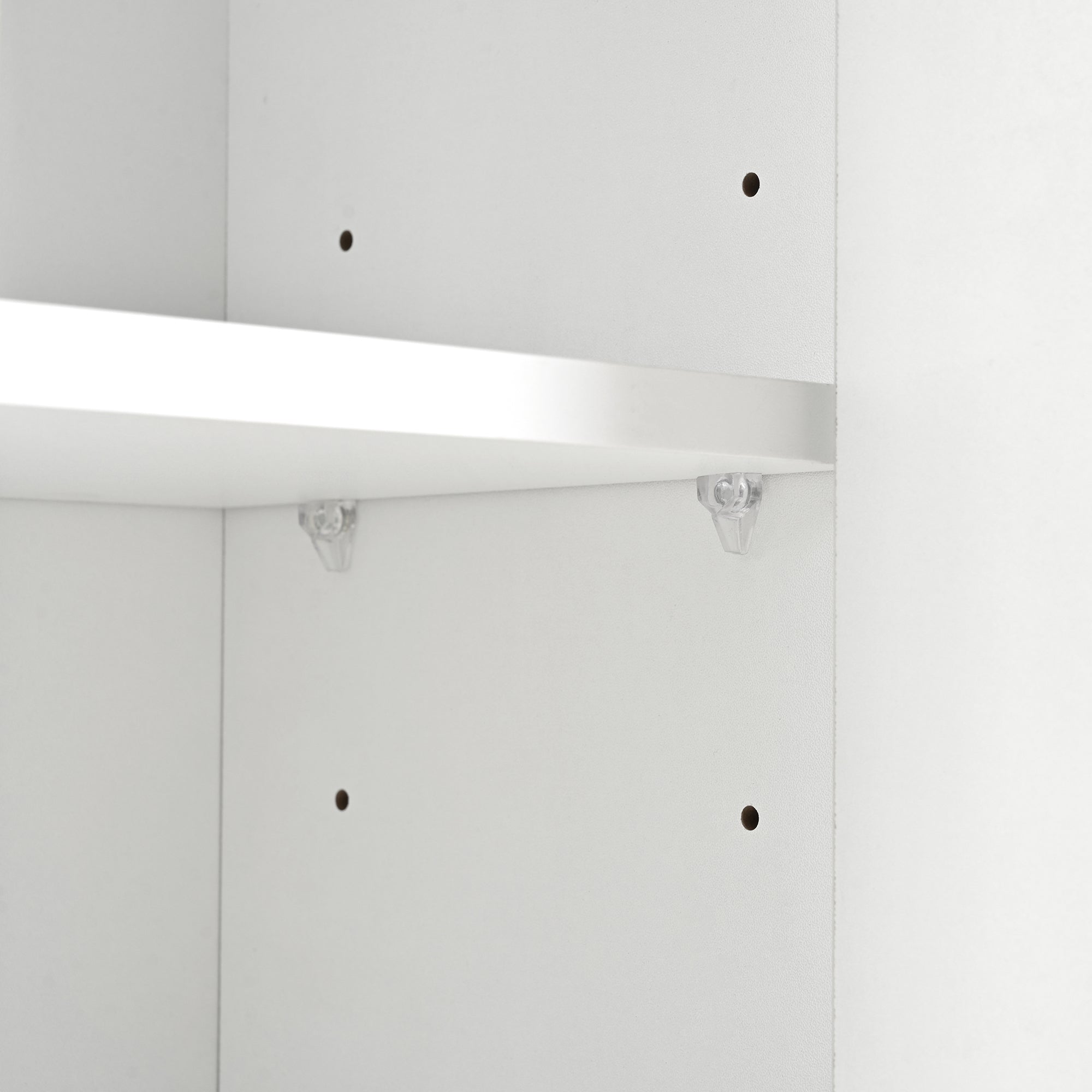 Logidon Moderne Schoenenkast Wit met Hoogglans Front en LED Licht 80x25x96 Cm