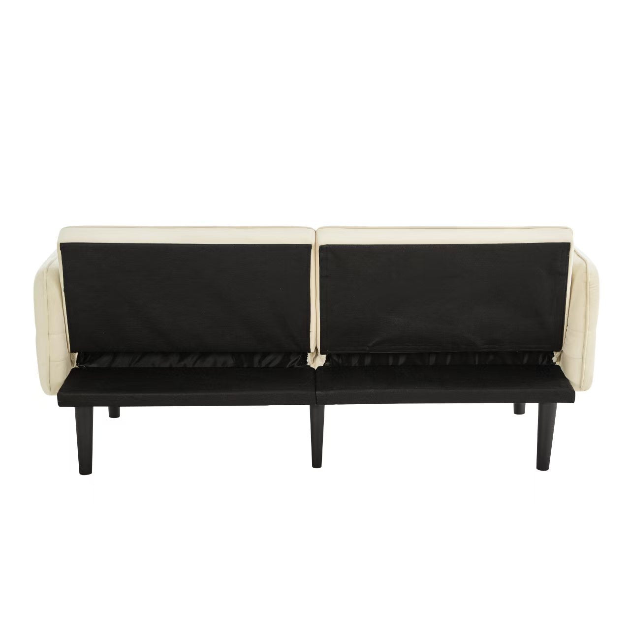 Logidon 2-in-1 slaapbank beige fluwelen hoes verstelbare tweezits