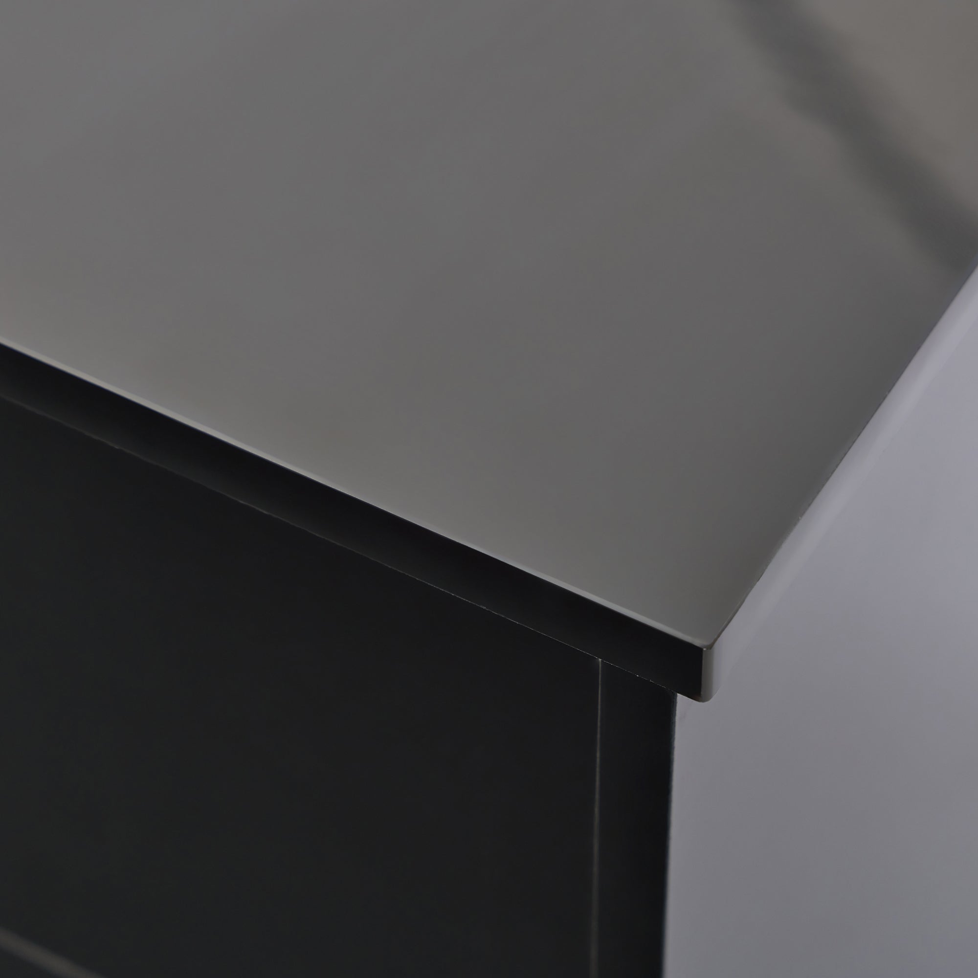 Logidon hoogglans salontafel 100x50x55 cm zwart LED-verlichting