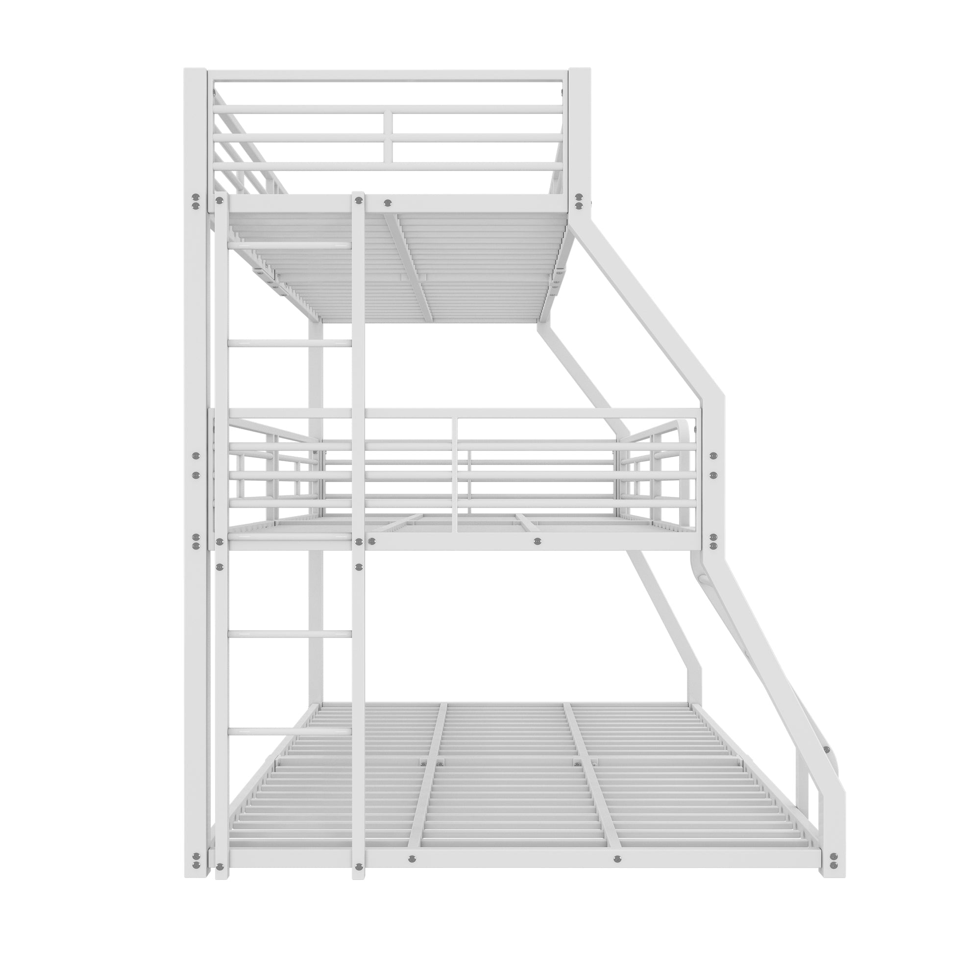 Logidon stapelbed 90x200 cm driedubbel metalen bedframe wit