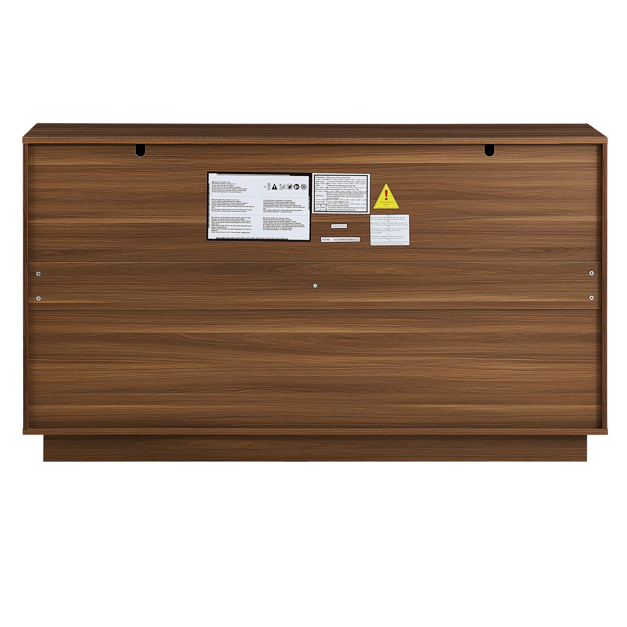 Logidon Modern dressoir 150 x 40 x 85 cm houtlook zwarte deuren