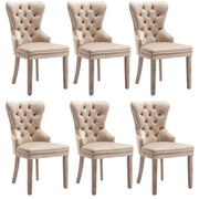 Logidon eetkamerstoel beige fluwelen deurklopper set van 6