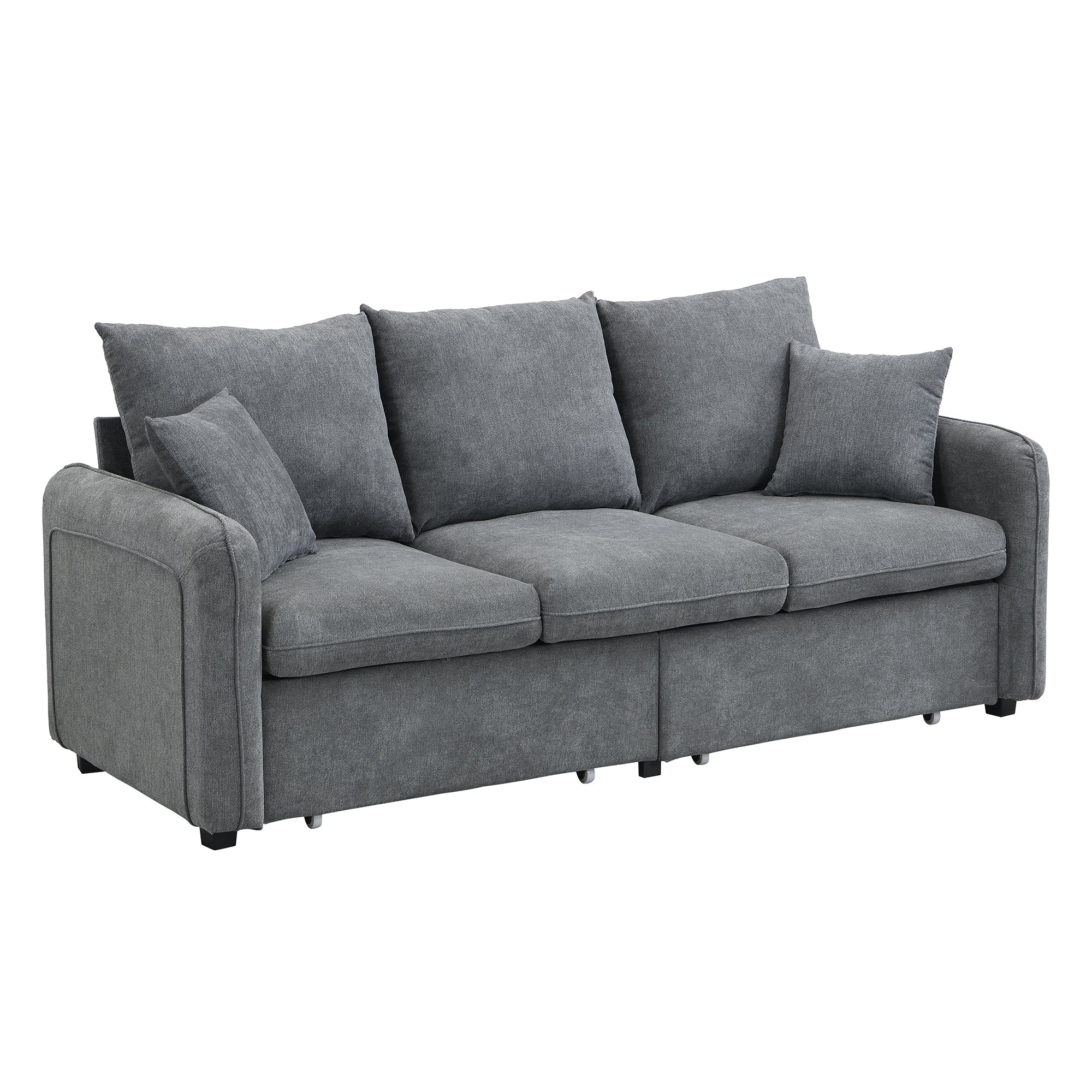 Logidon hoekbank U-vorm 3-zits grijs chenille en slaapfunctie