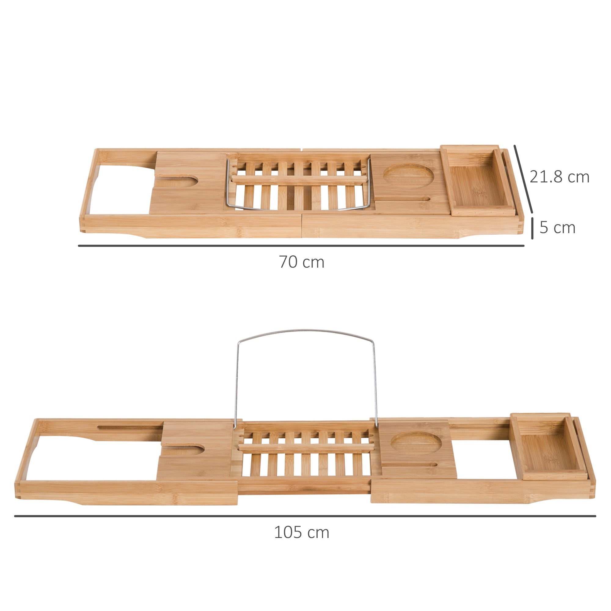 Logidon Bamboe Badplank Verstelbaar 70-105x21,8x5 cm