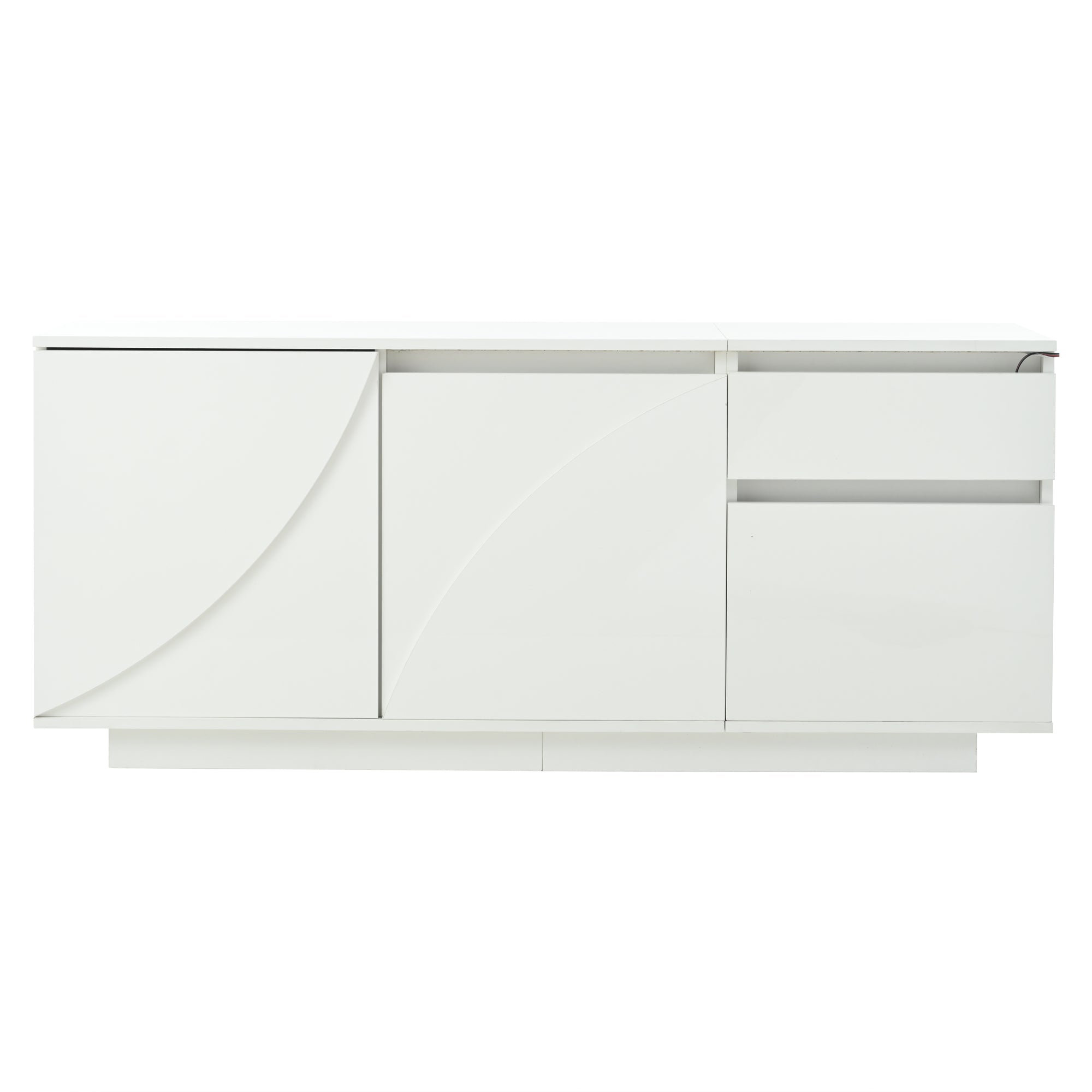 Logidon 140 x 40 x 60 cm hoogglans dressoir wit met LED