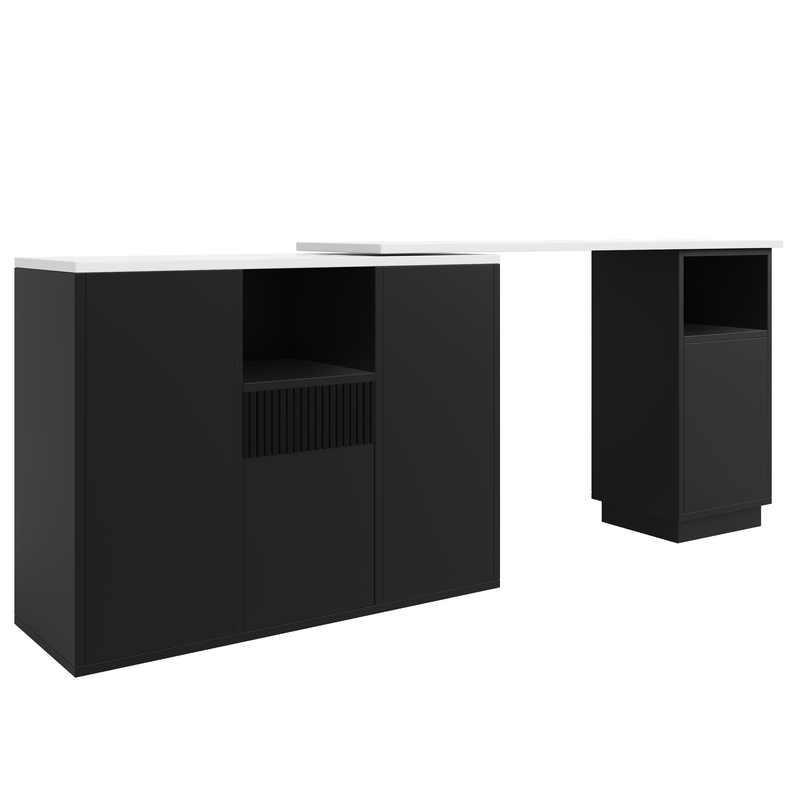 Logidon Draaibare Bartafel 360 Graden Zwart 210 x 30 x 100,9 cm