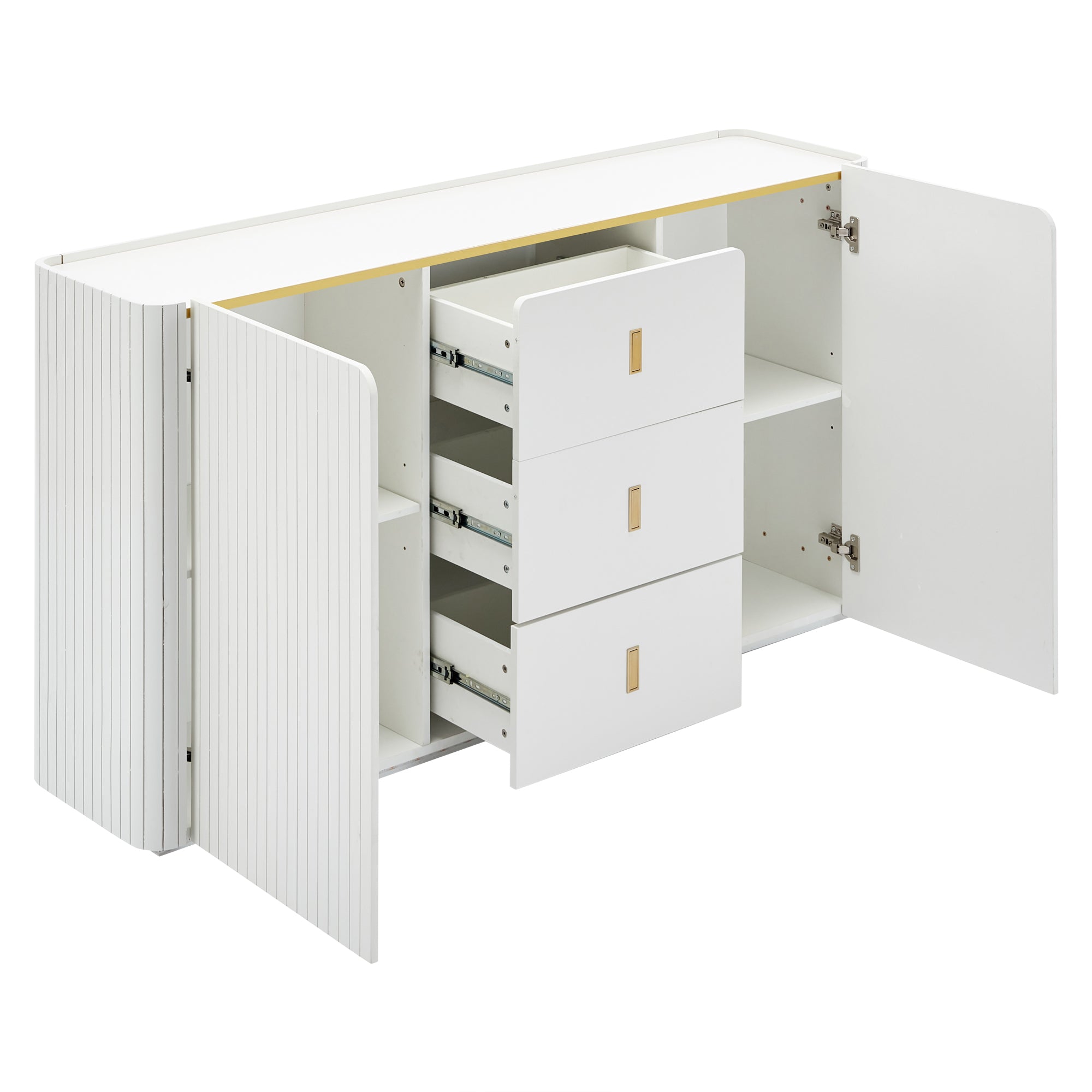 Logidon LED sideboard 150 cm white RGB lighting 2 doors