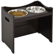 Logidon In hoogte verstelbare voerbak voor honden MDF donkerbruin 54x31,5x47cm
