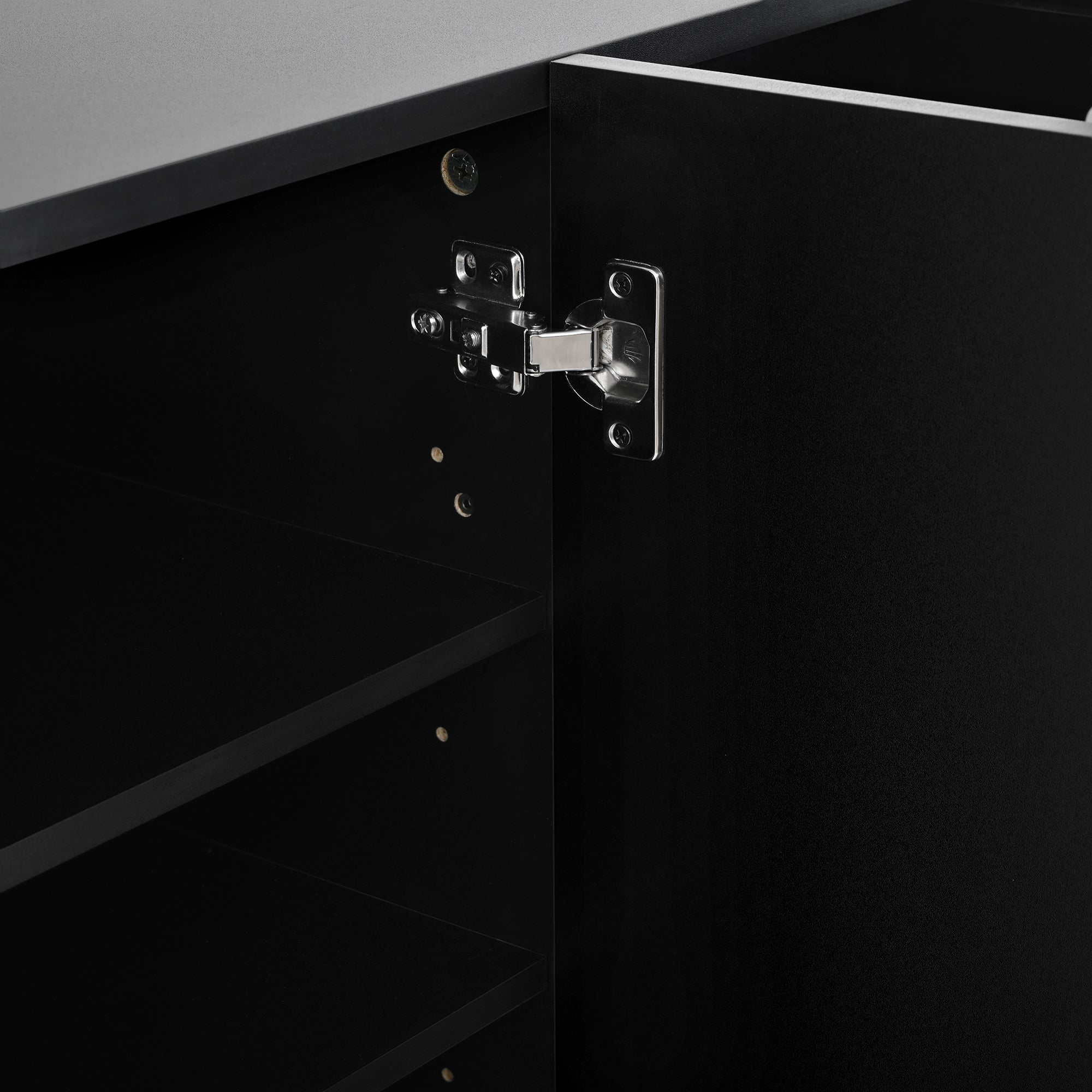 Logidon schoenenkast met LED verlichting zwart hout 14-18 paar