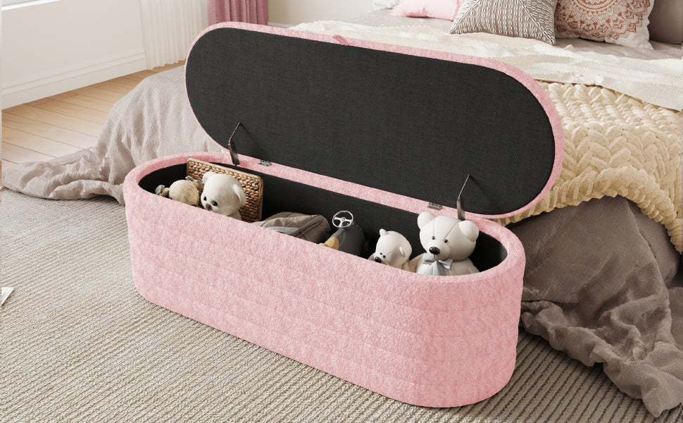 Logidon slaapbank en voetenbank 120x40 cm roze met opbergruimte